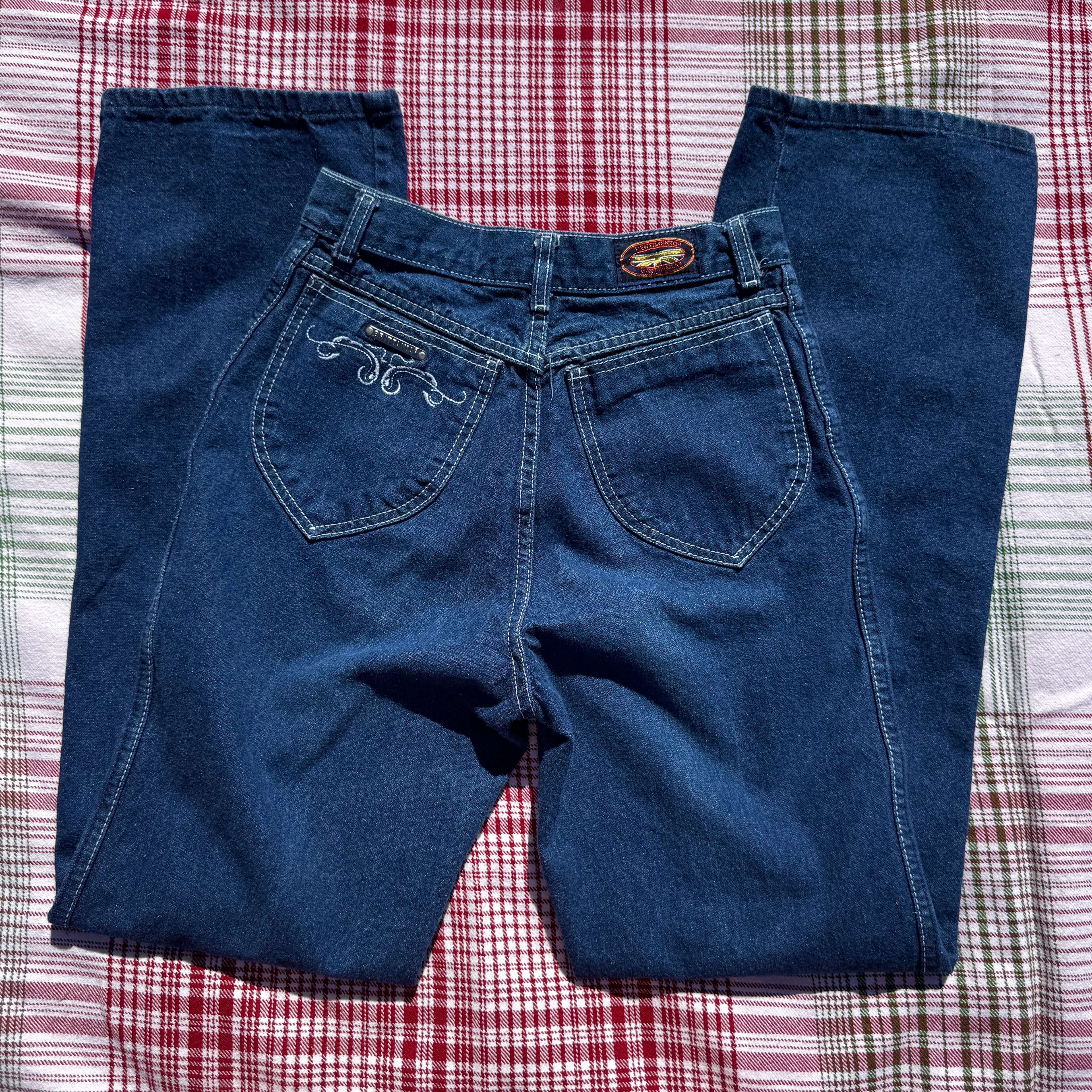 80s Dark Wash High Waisted Brittania Jeans