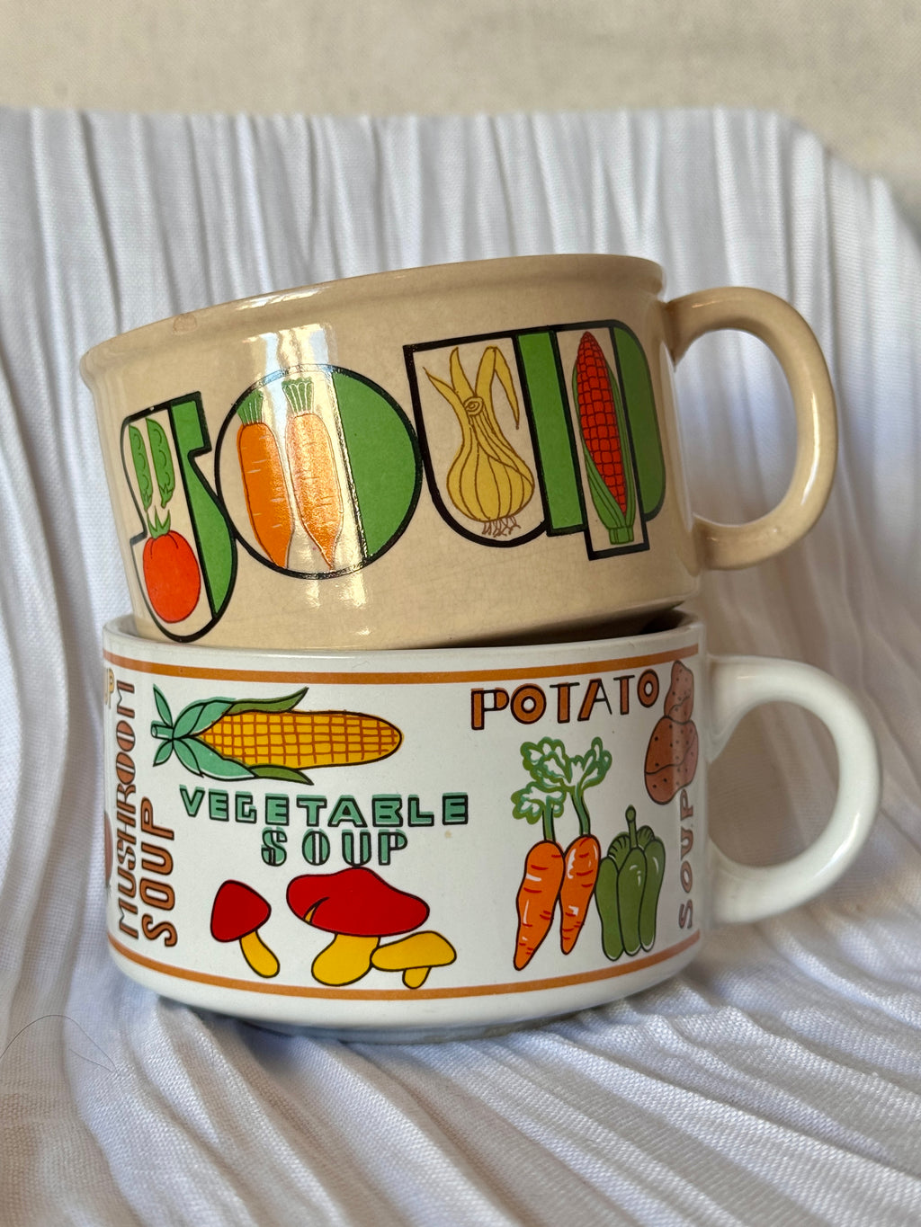 Vintage Ceramic Veggie Soup Mug