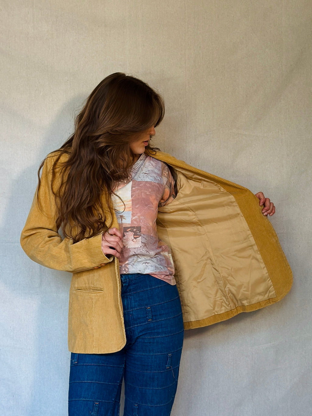 70s Tan Corduroy Blazer