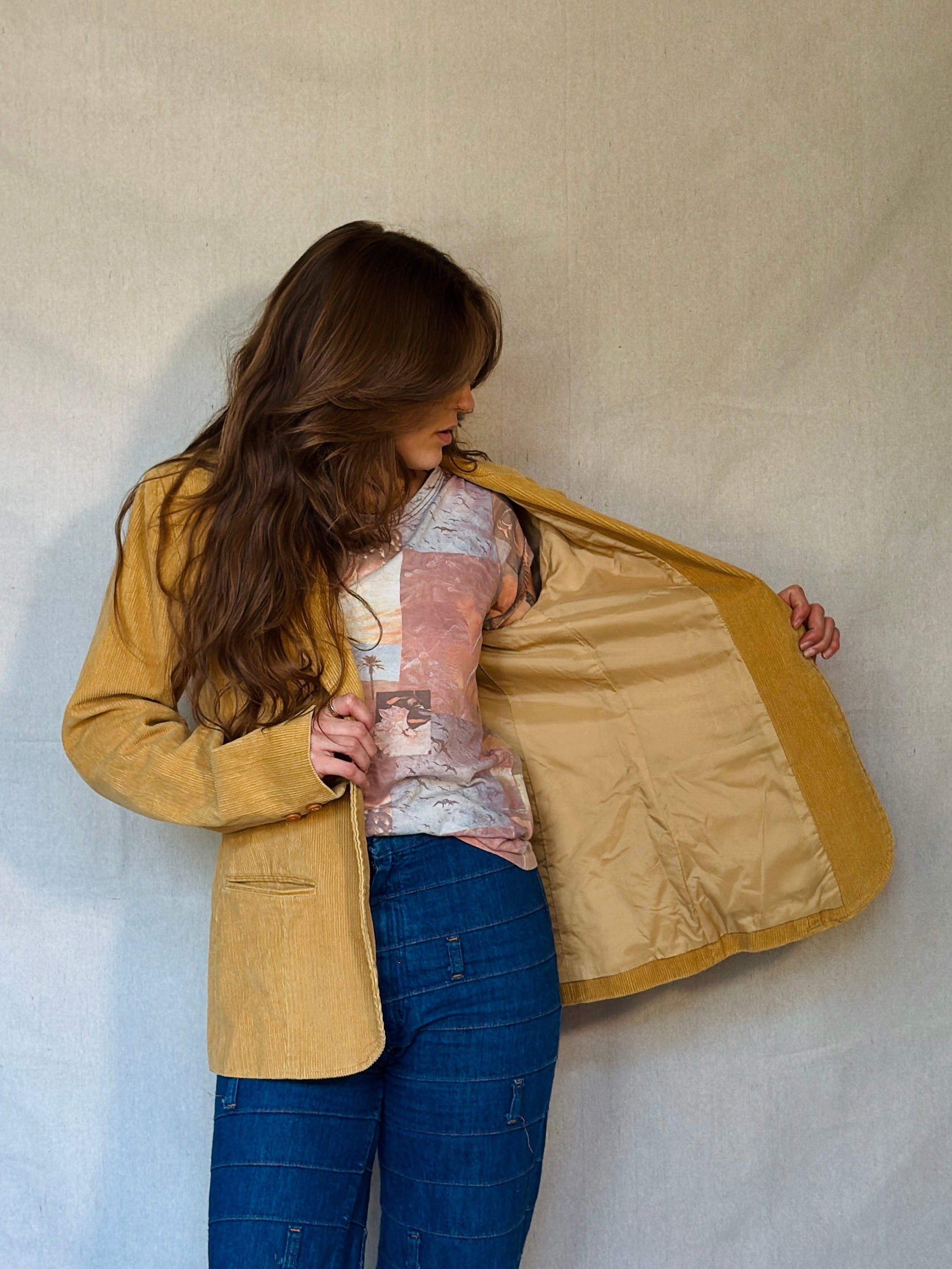 70s Tan Corduroy Blazer