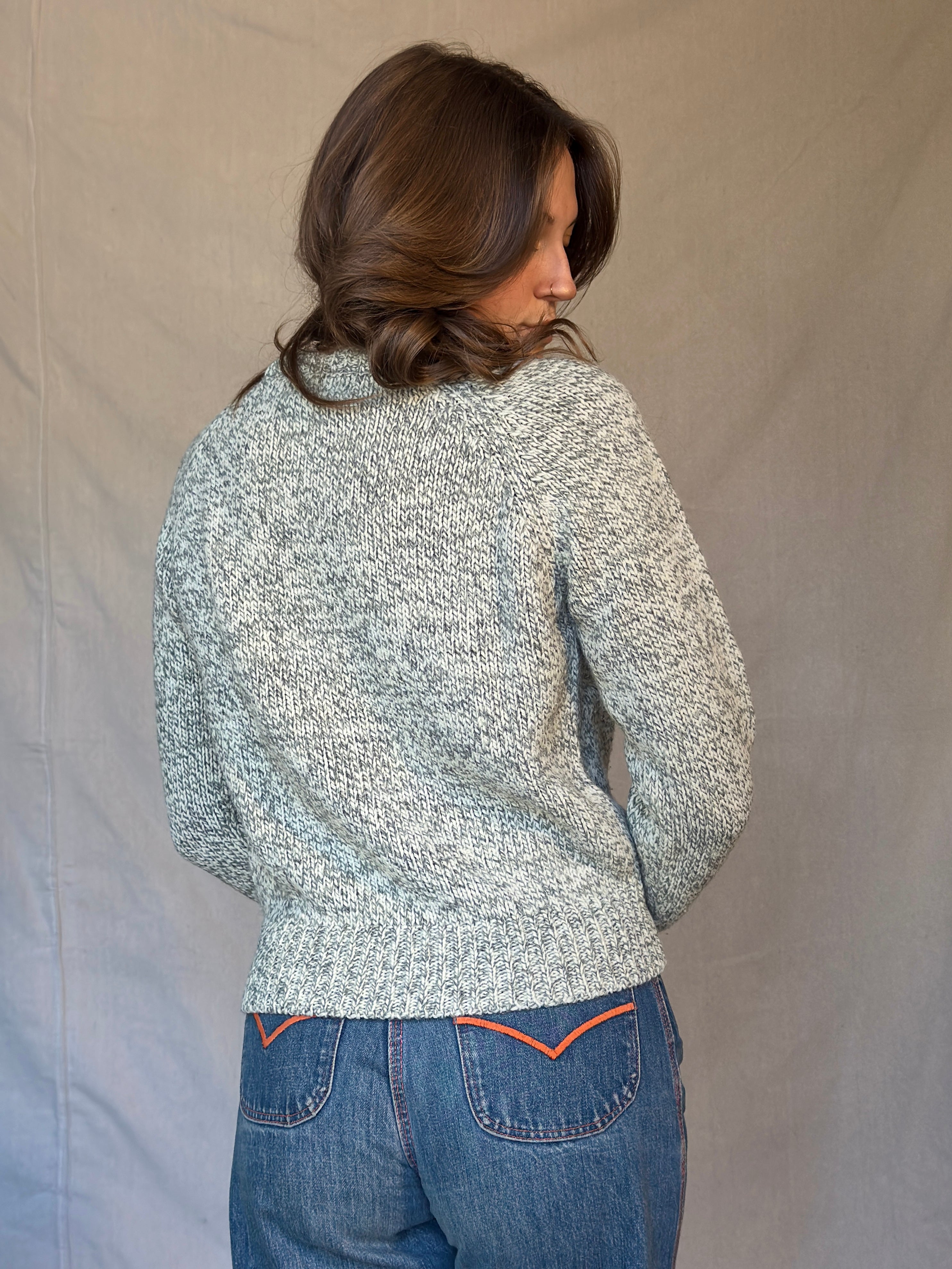 70s Heather Grey Knit Sweater