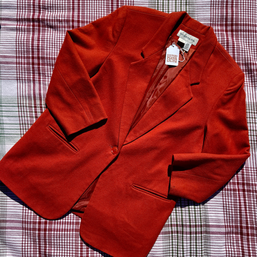 90s Burnt Orange Wool Blazer