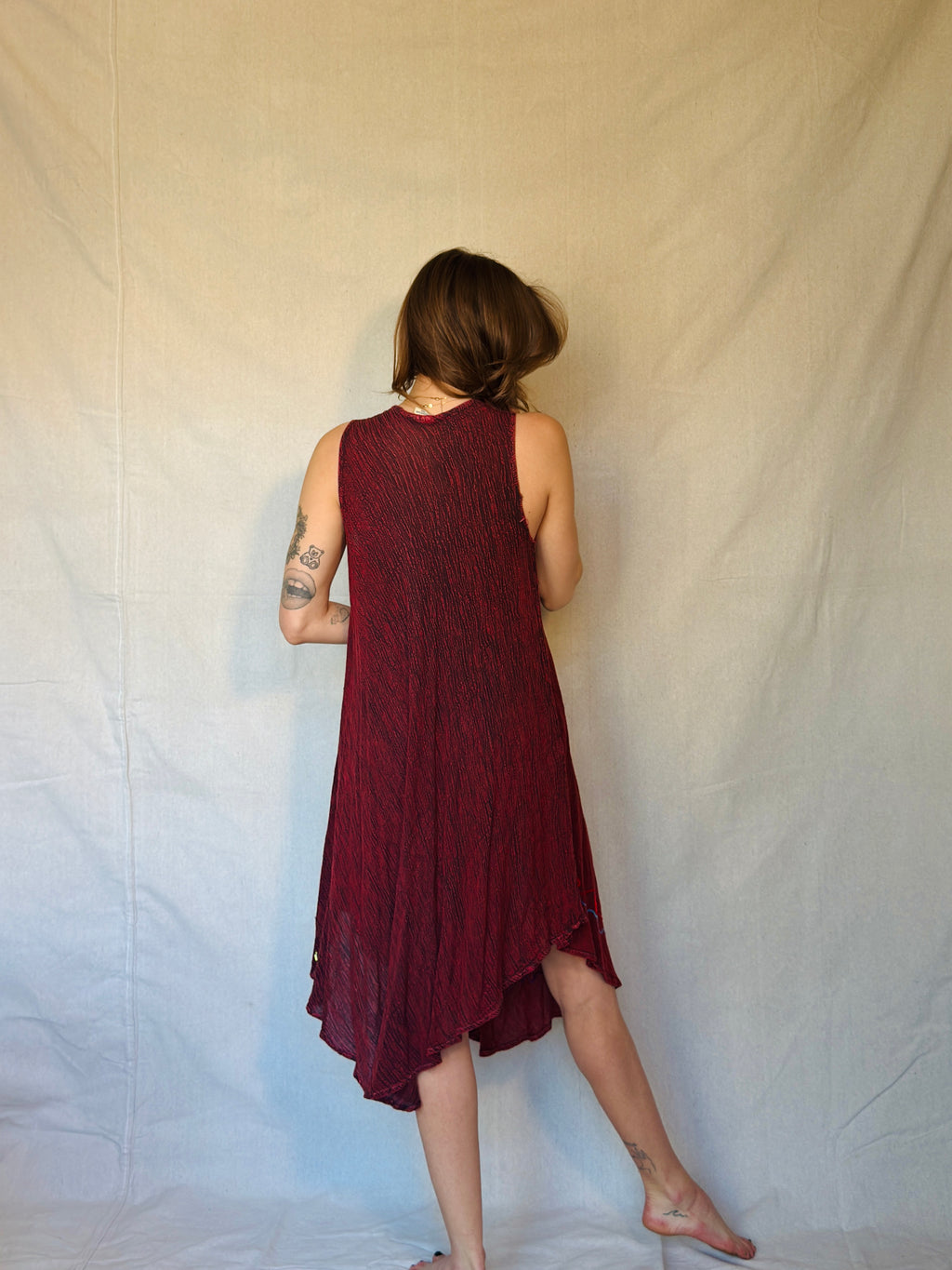 Vintage Red Embroidered Fairy Dress