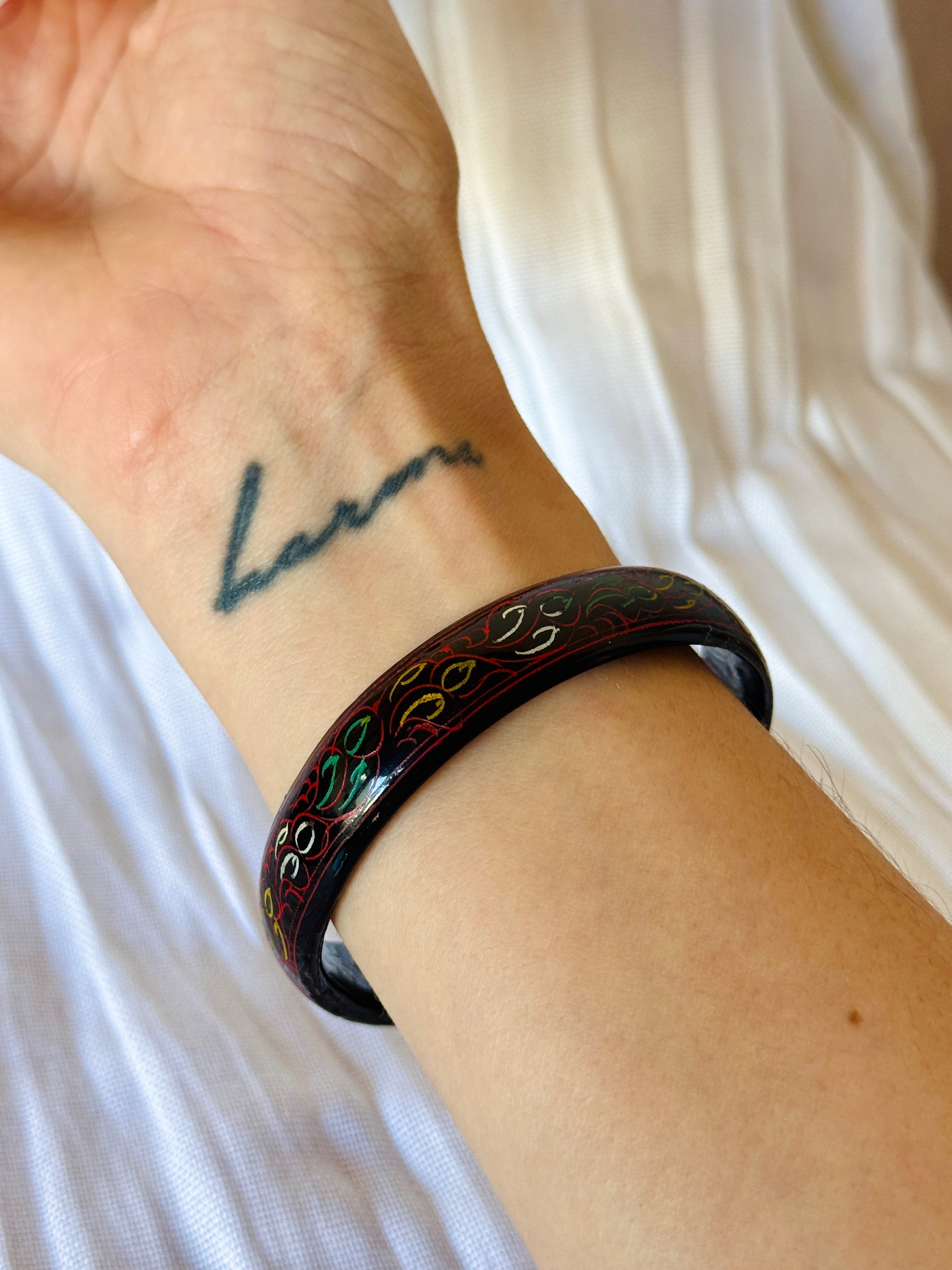 Black Bangle Bracelet