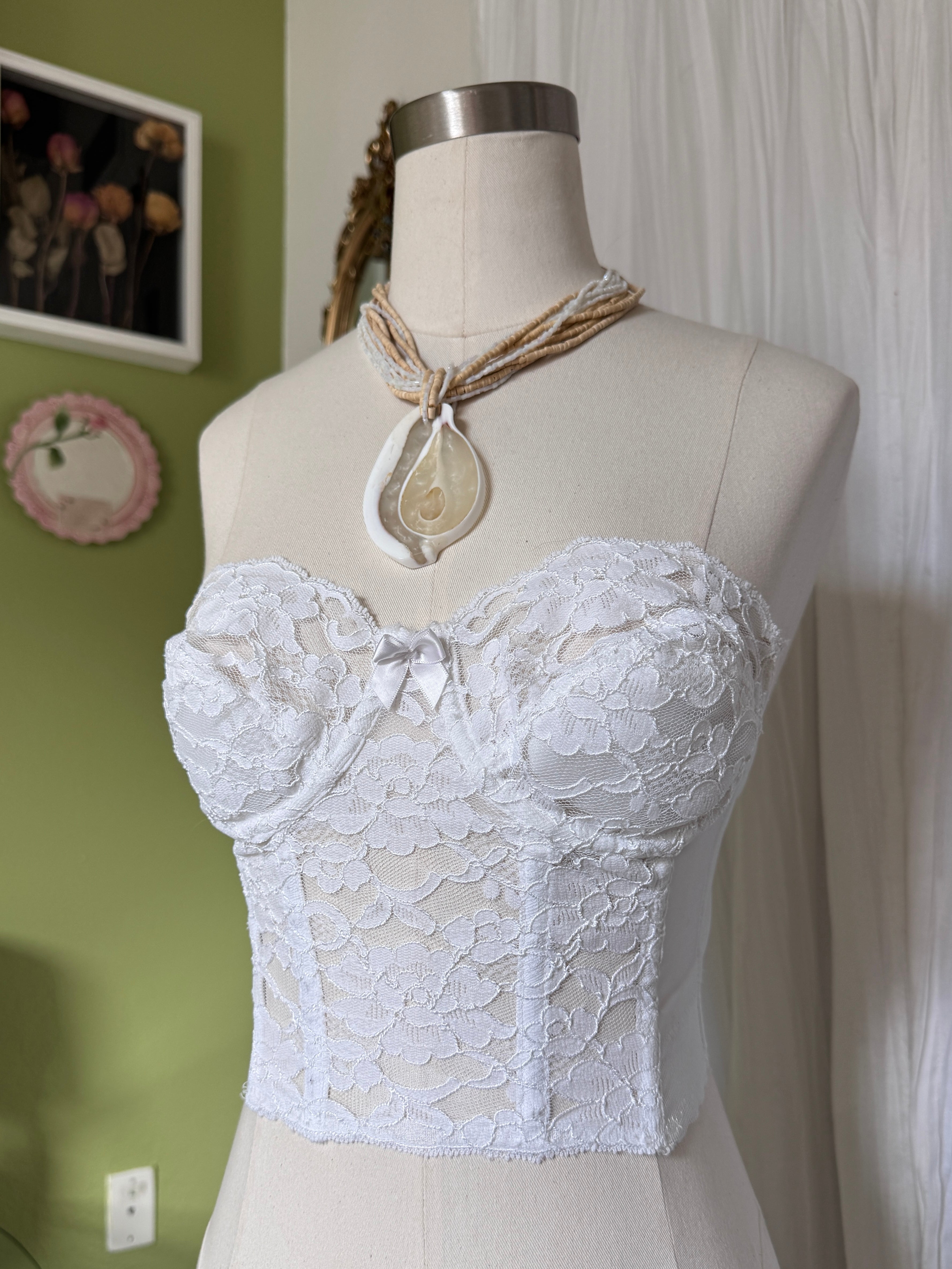 90s White Lace Victoria's Secret Bustier