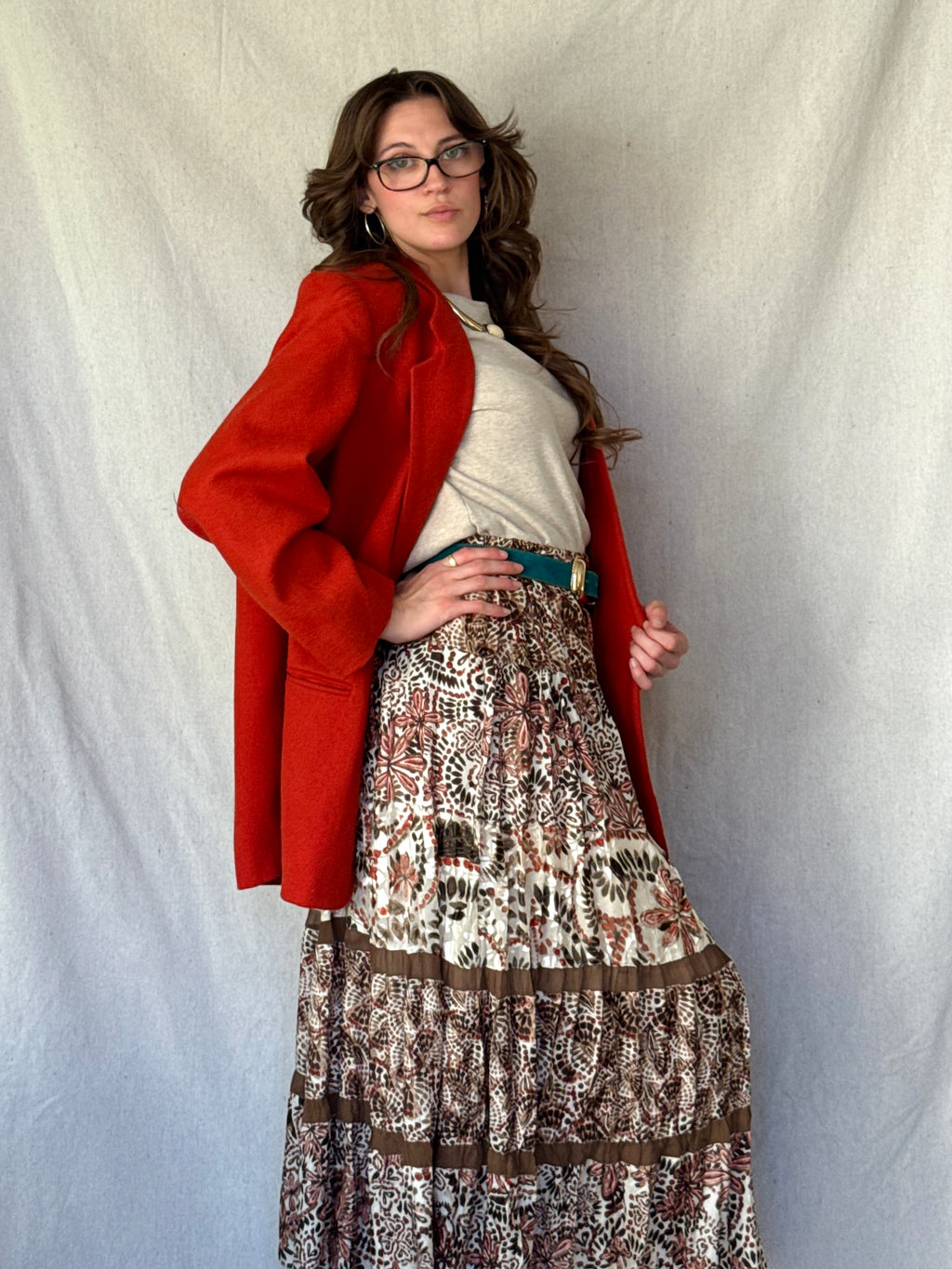 90s Burnt Orange Wool Blazer