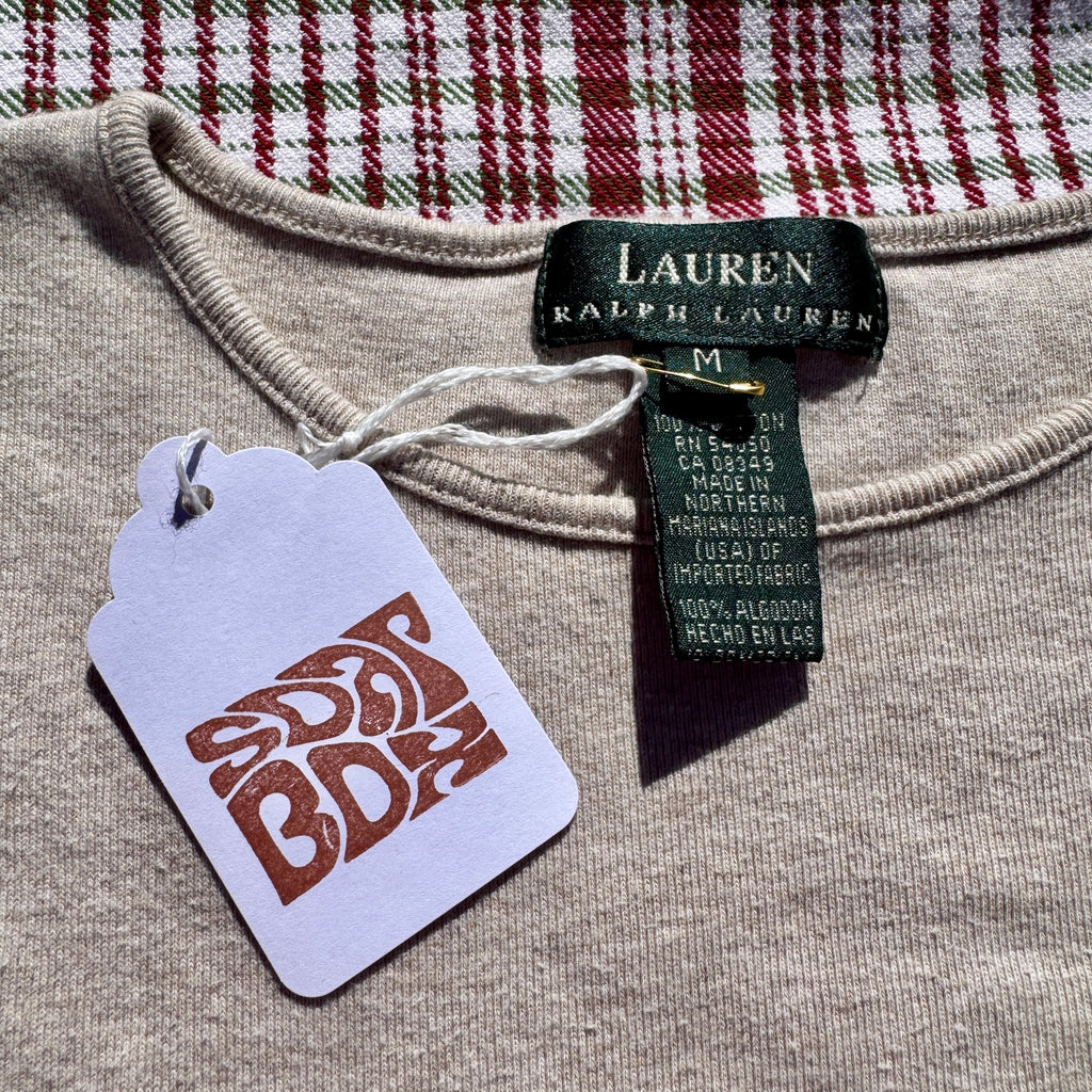 90s Light Brown Ralph Lauren Cotton Baby Tee