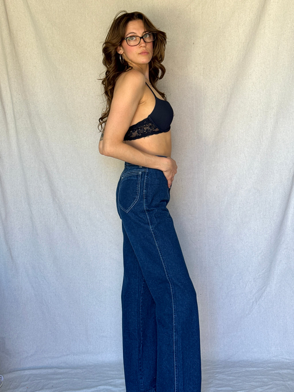 80s Dark Wash High Waisted Brittania Jeans