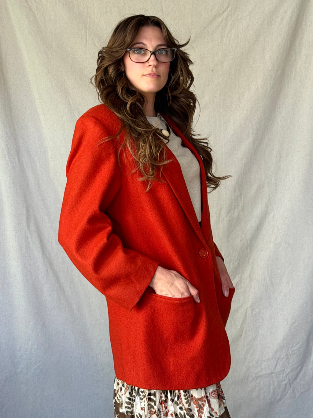 90s Burnt Orange Wool Blazer
