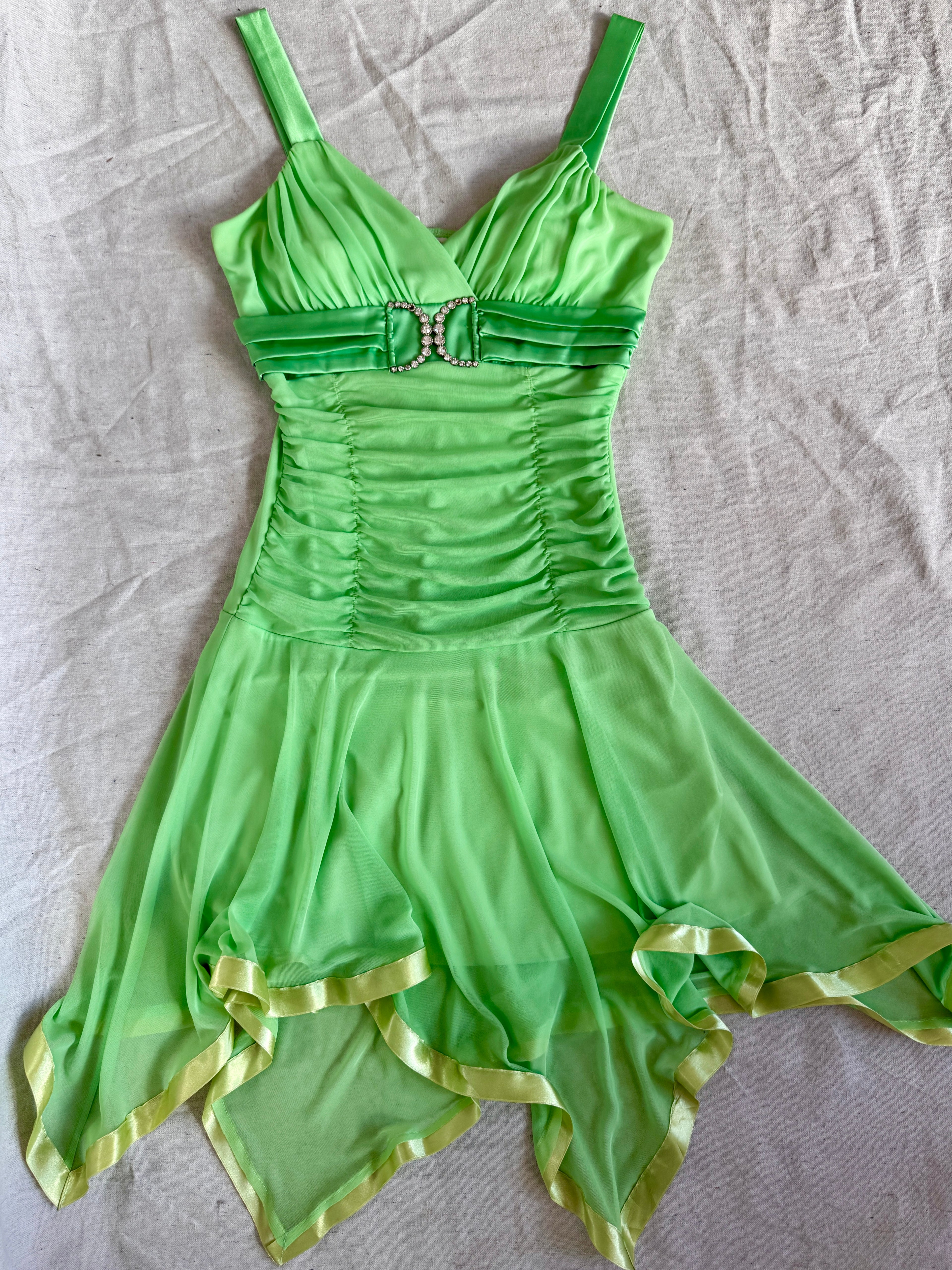 90s/Y2K Green Whimsical Tinkerbell Taboo Fairy Dress