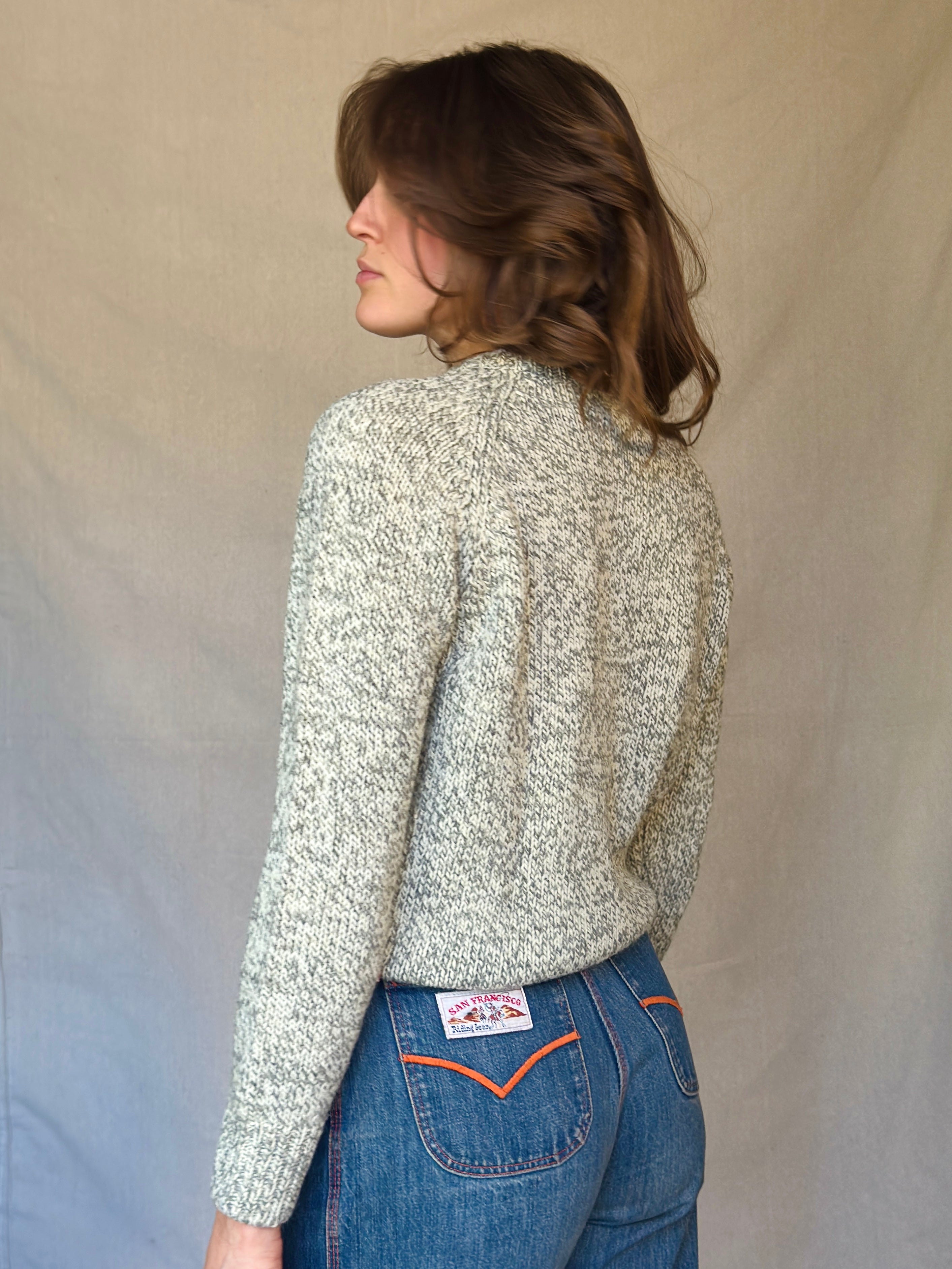 70s Heather Grey Knit Sweater