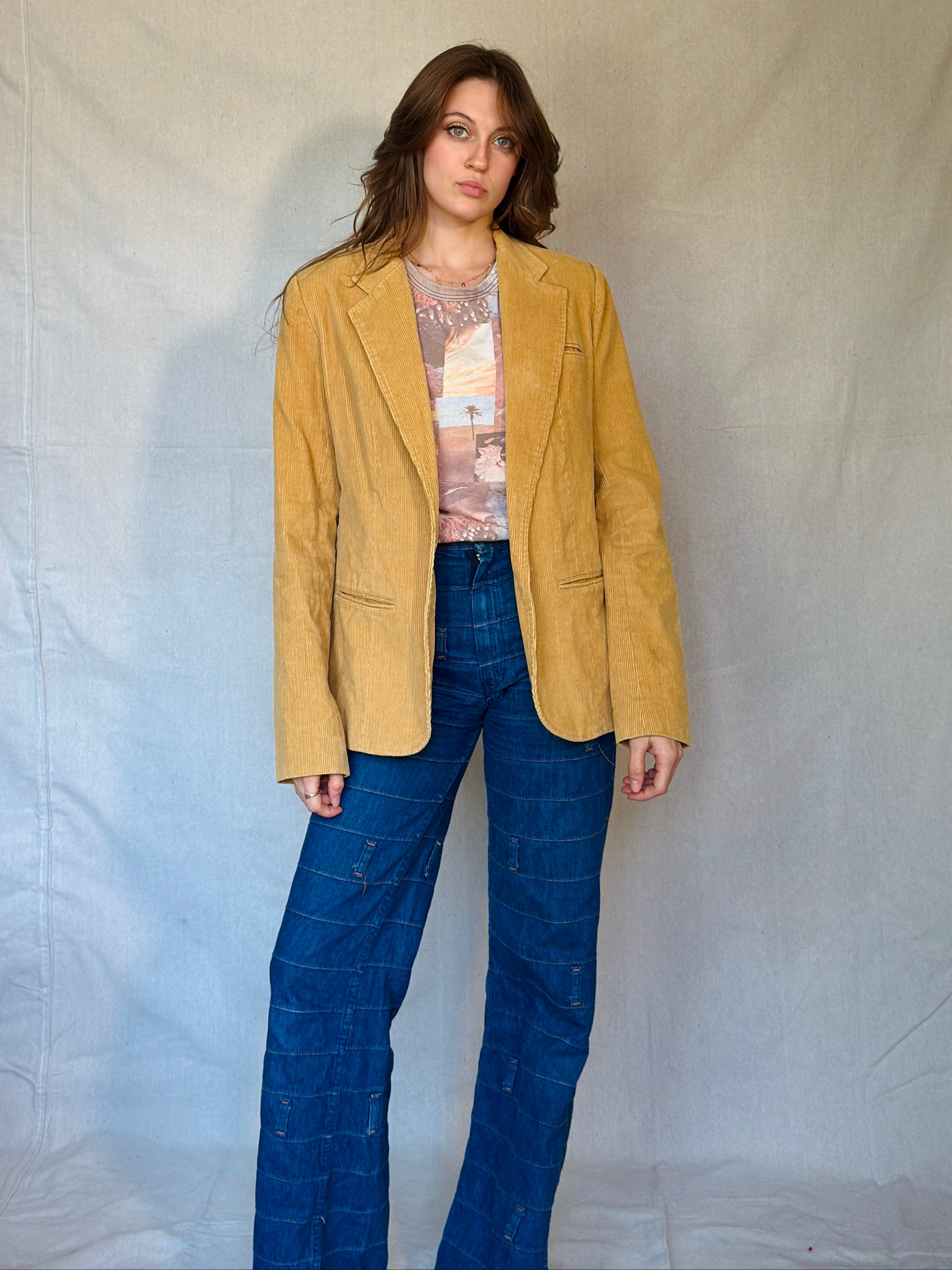 70s Tan Corduroy Blazer