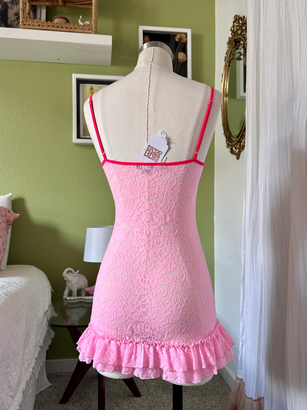 Y2K Victorias Secret Pink Lace Micro Dress