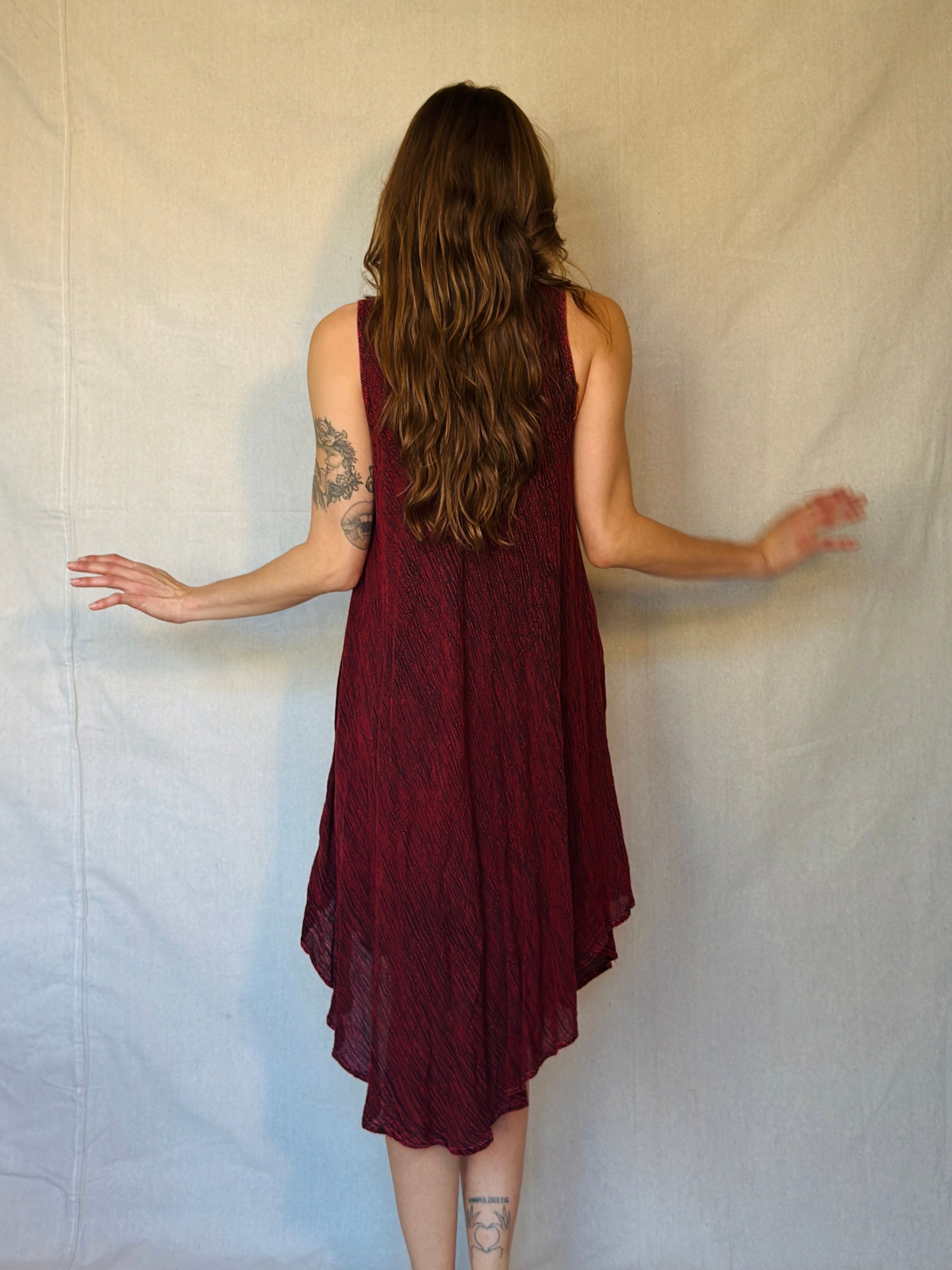 Vintage Red Embroidered Fairy Dress