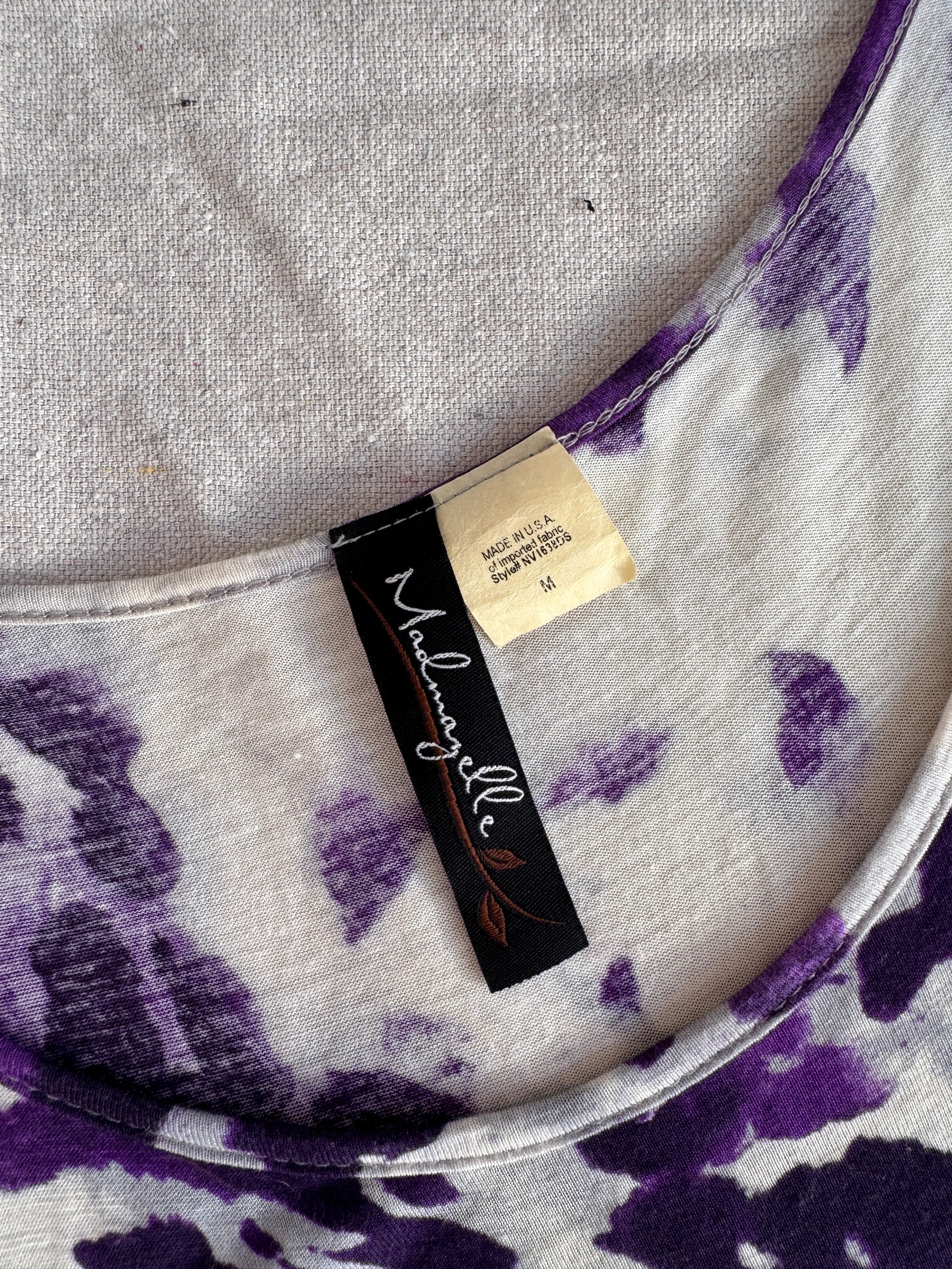 90s Purple Leopard Print Maxi Slip Dress