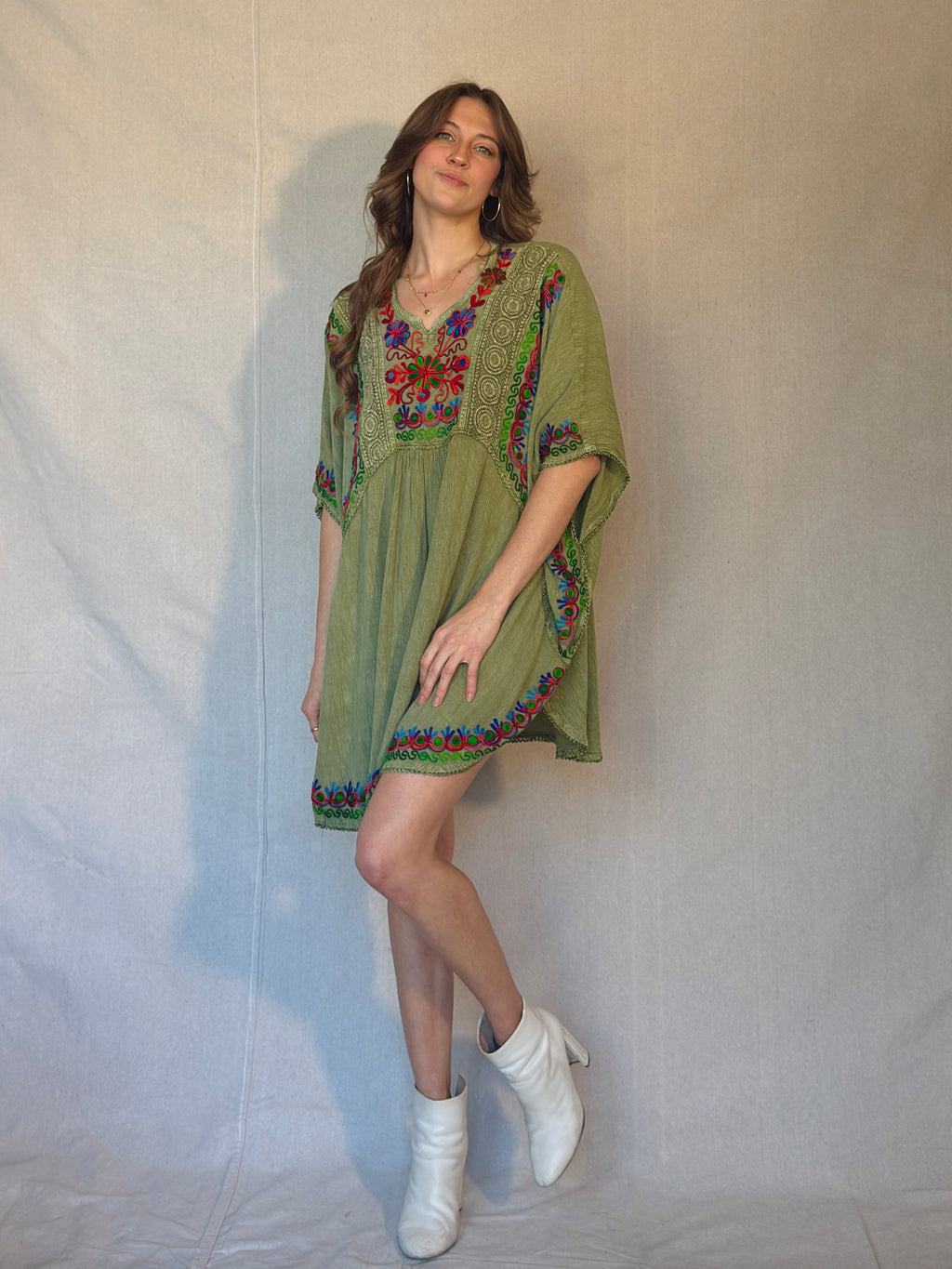 Green Embroidered Tunic