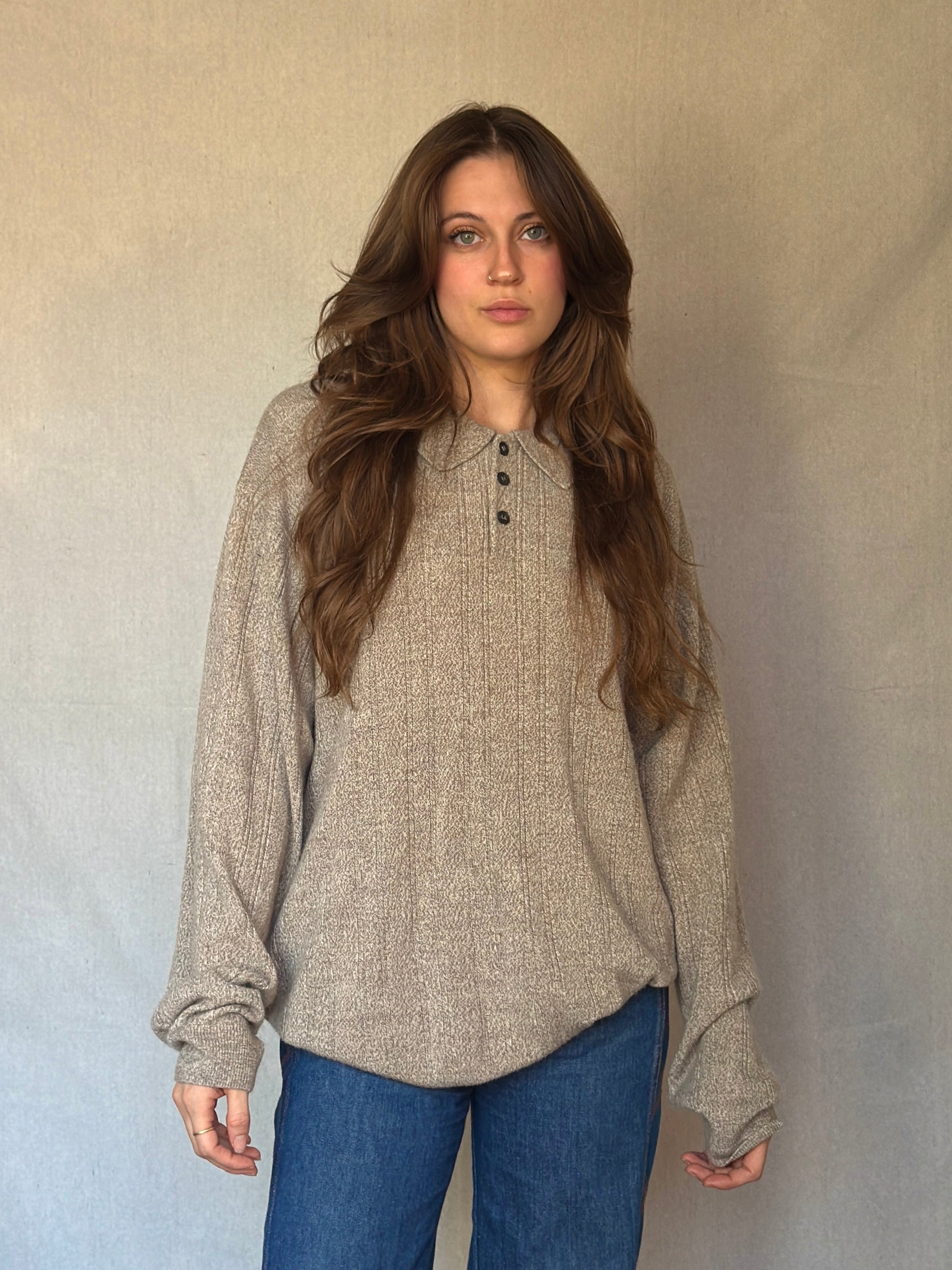 Light Brown Collared Sweater (Modern)