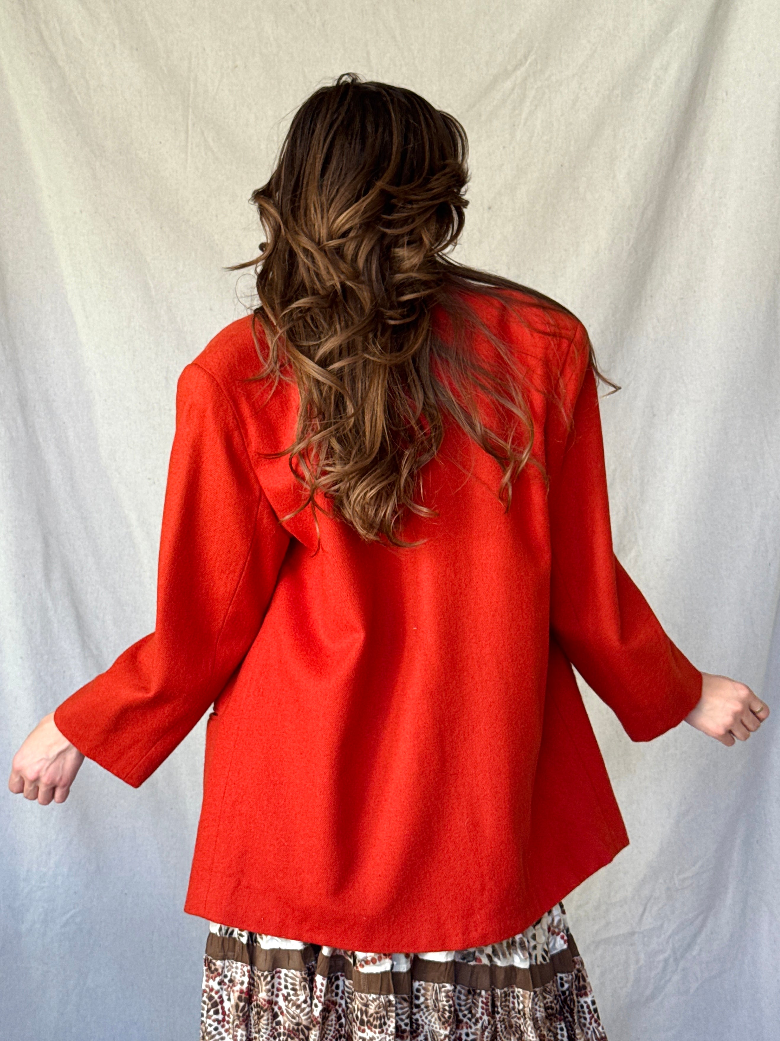 90s Burnt Orange Wool Blazer