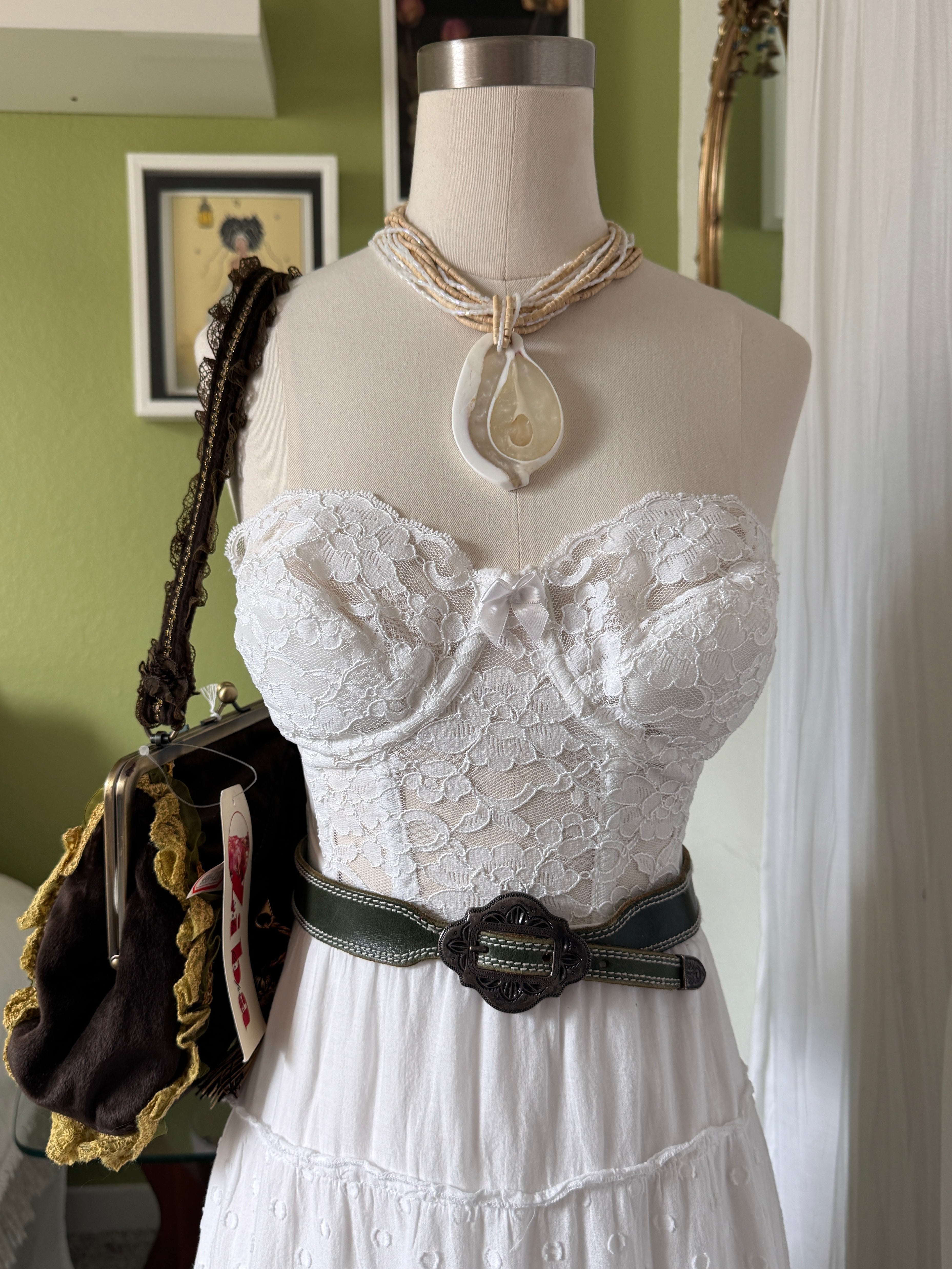 90s White Lace Victoria's Secret Bustier