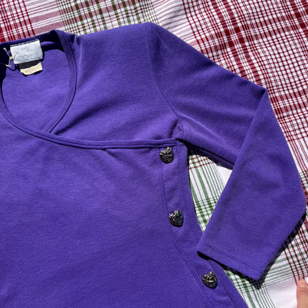 80s Purple Bodycon Heart Breaker Dress