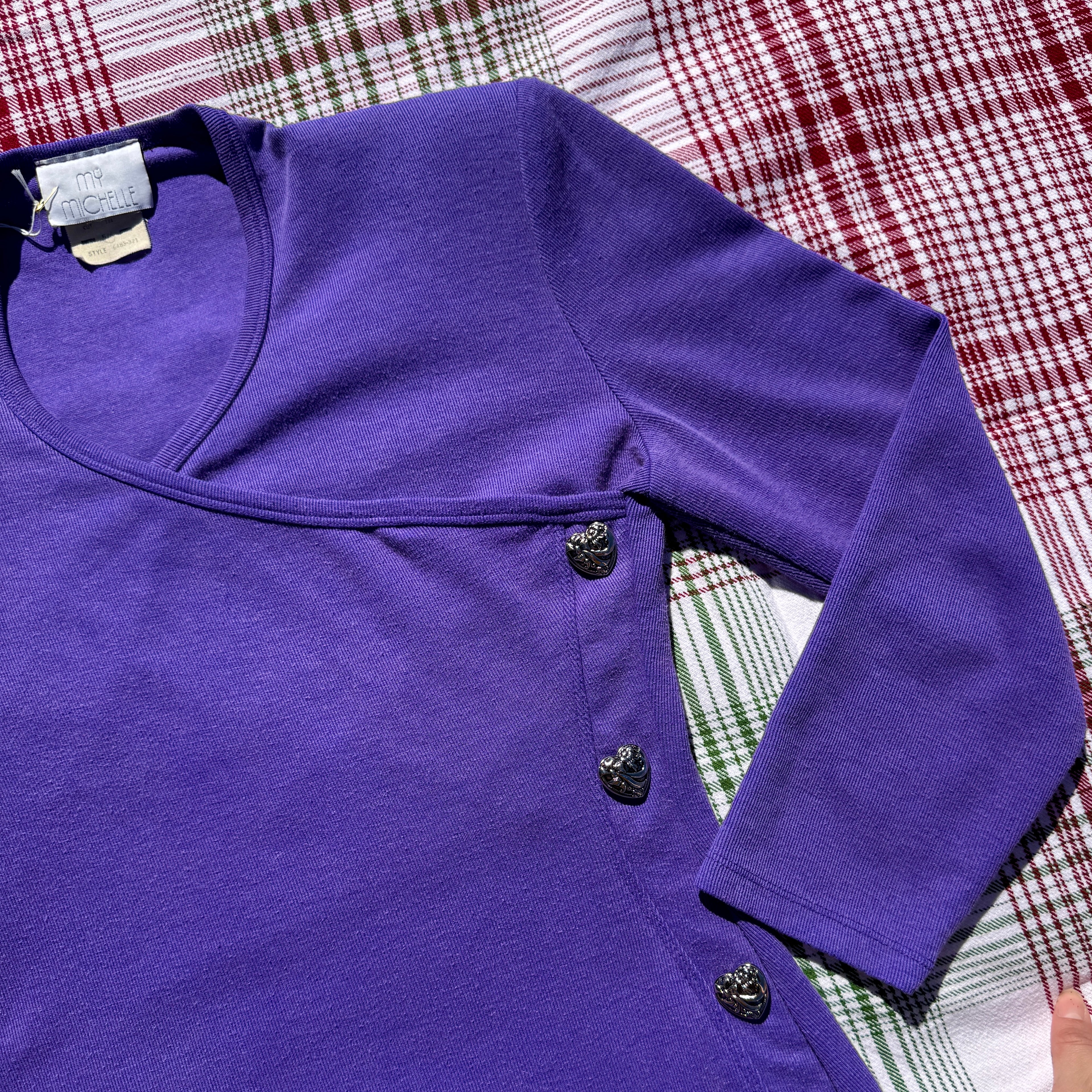 80s Purple Bodycon Heart Breaker Dress