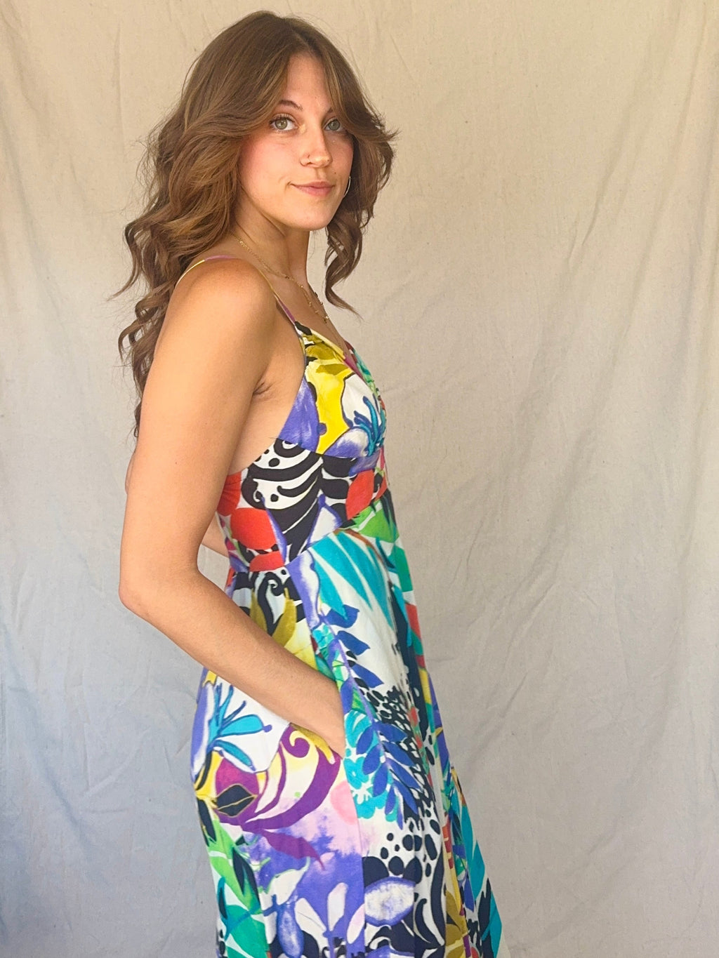 80s Hawaiian Print Strappy Jams World Sundress
