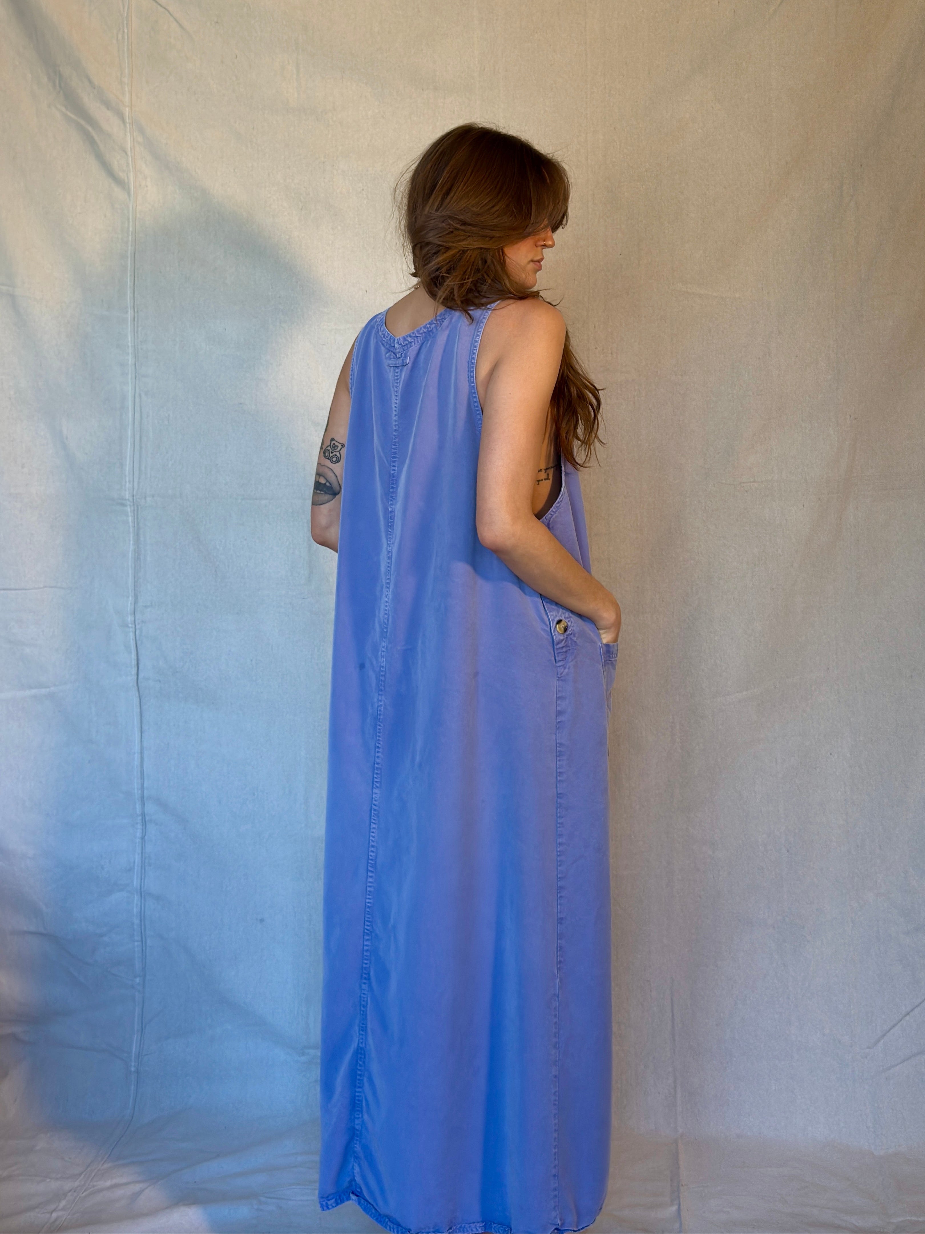 90s Faded Periwinkle Jumper Dress