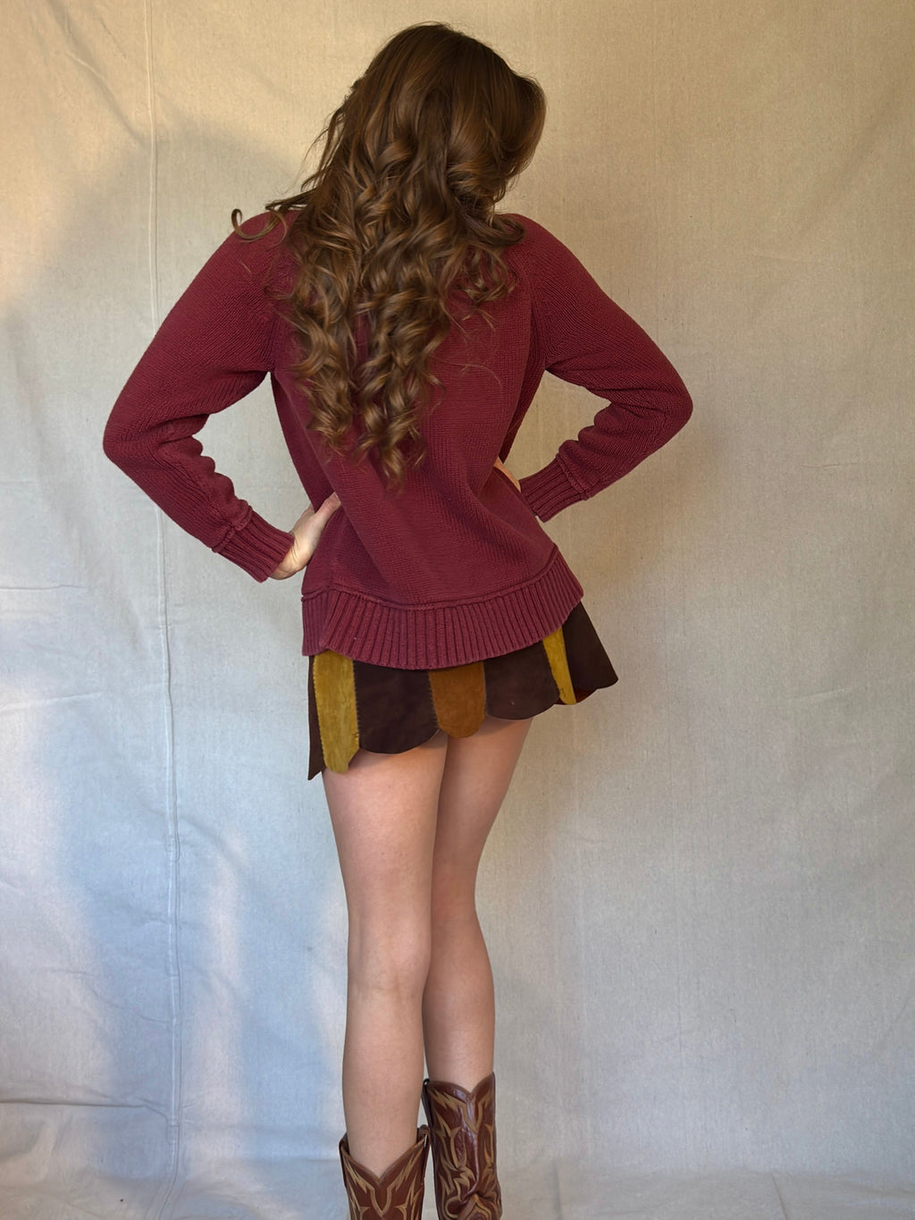 Boxy Burgundy LL Bean Cotton Sweater