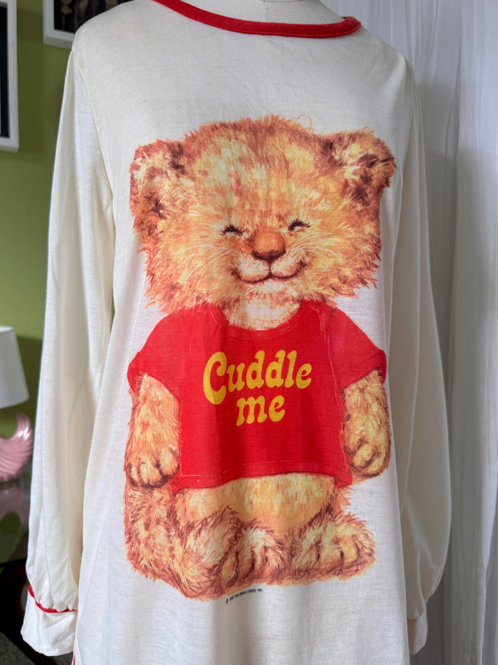 80s Soft Cuddle Me Teddy Bear T-Shirt Dress