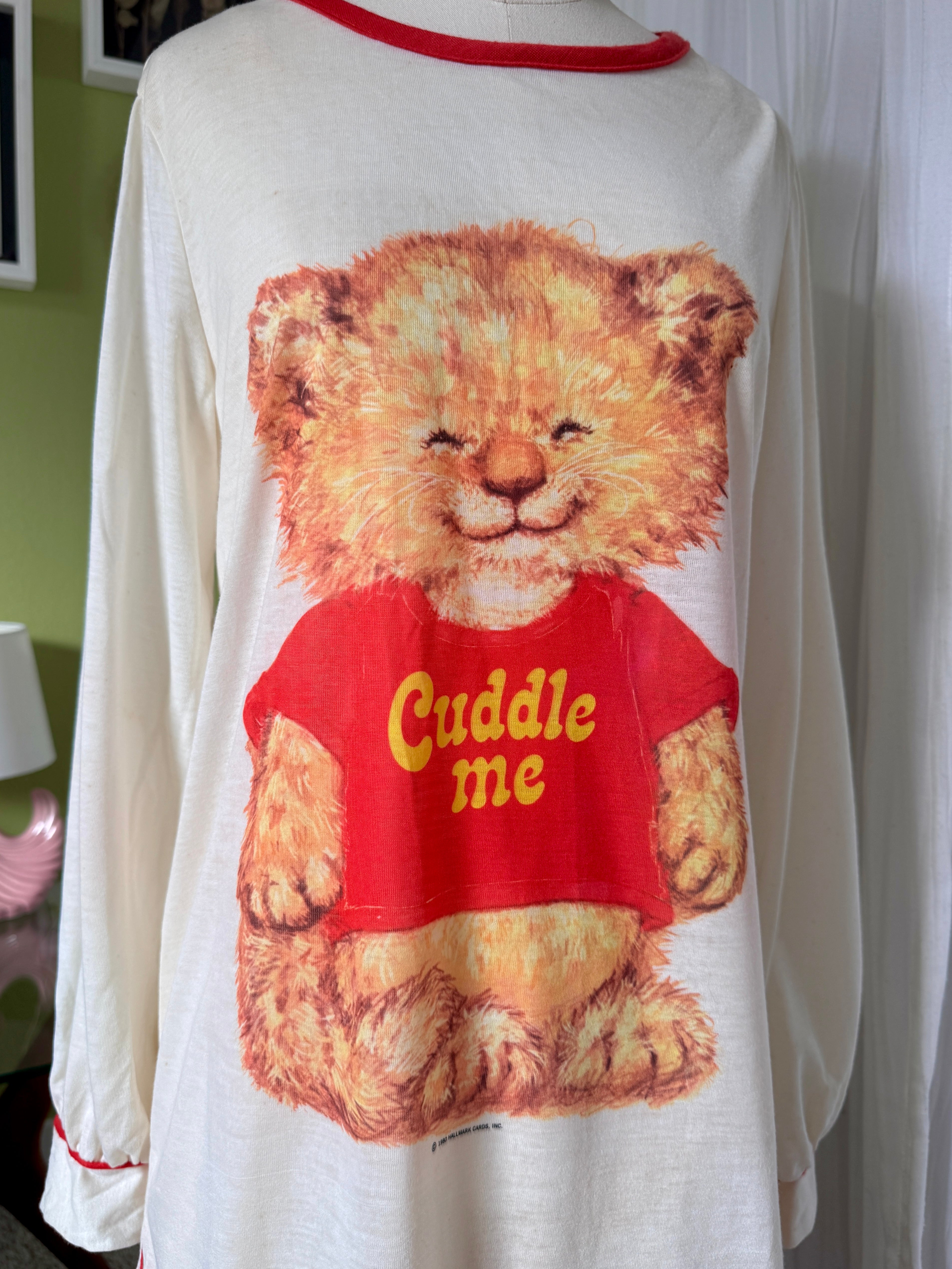80s Soft Cuddle Me Teddy Bear T-Shirt Dress