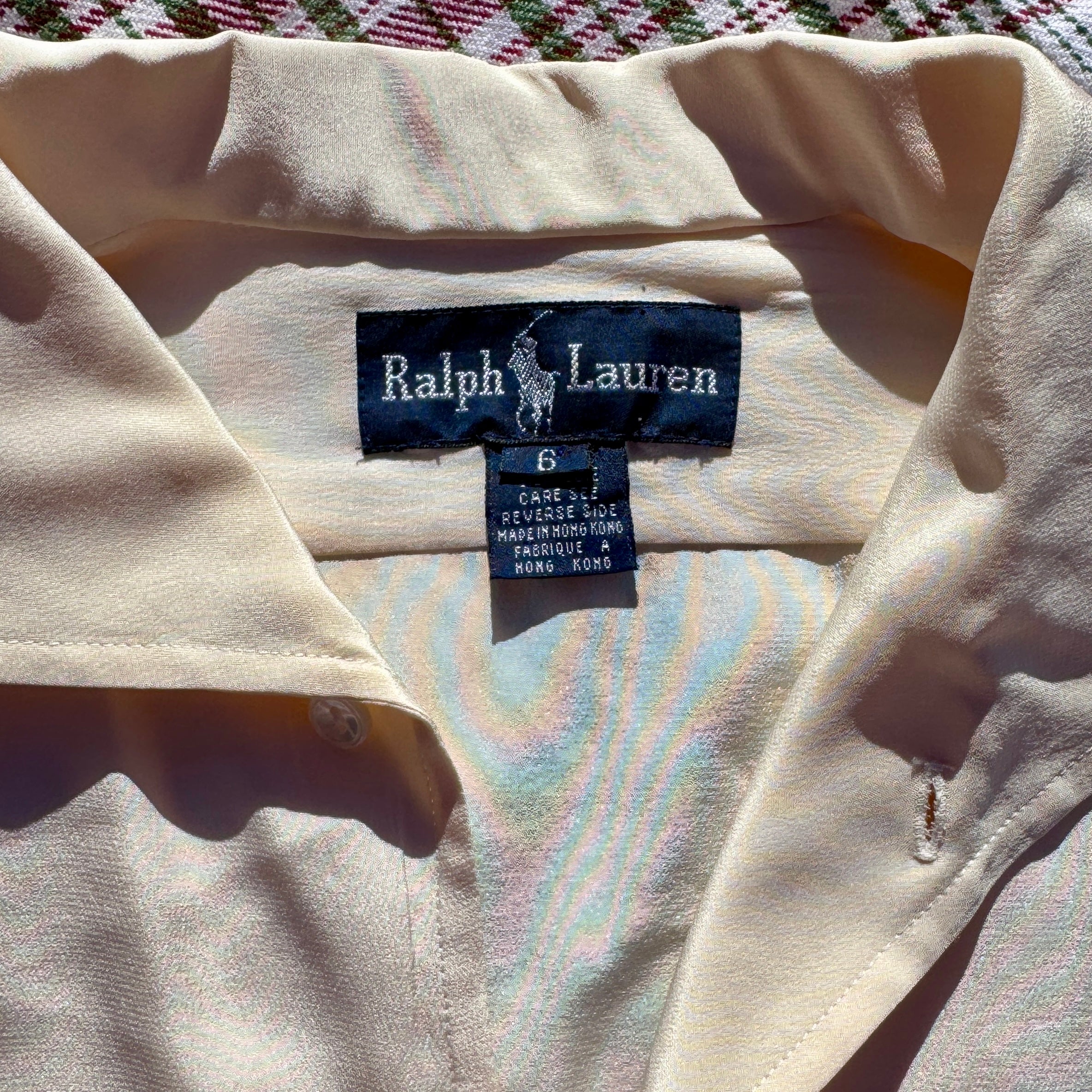 90s Ralph Lauren Cream Silk Blouse