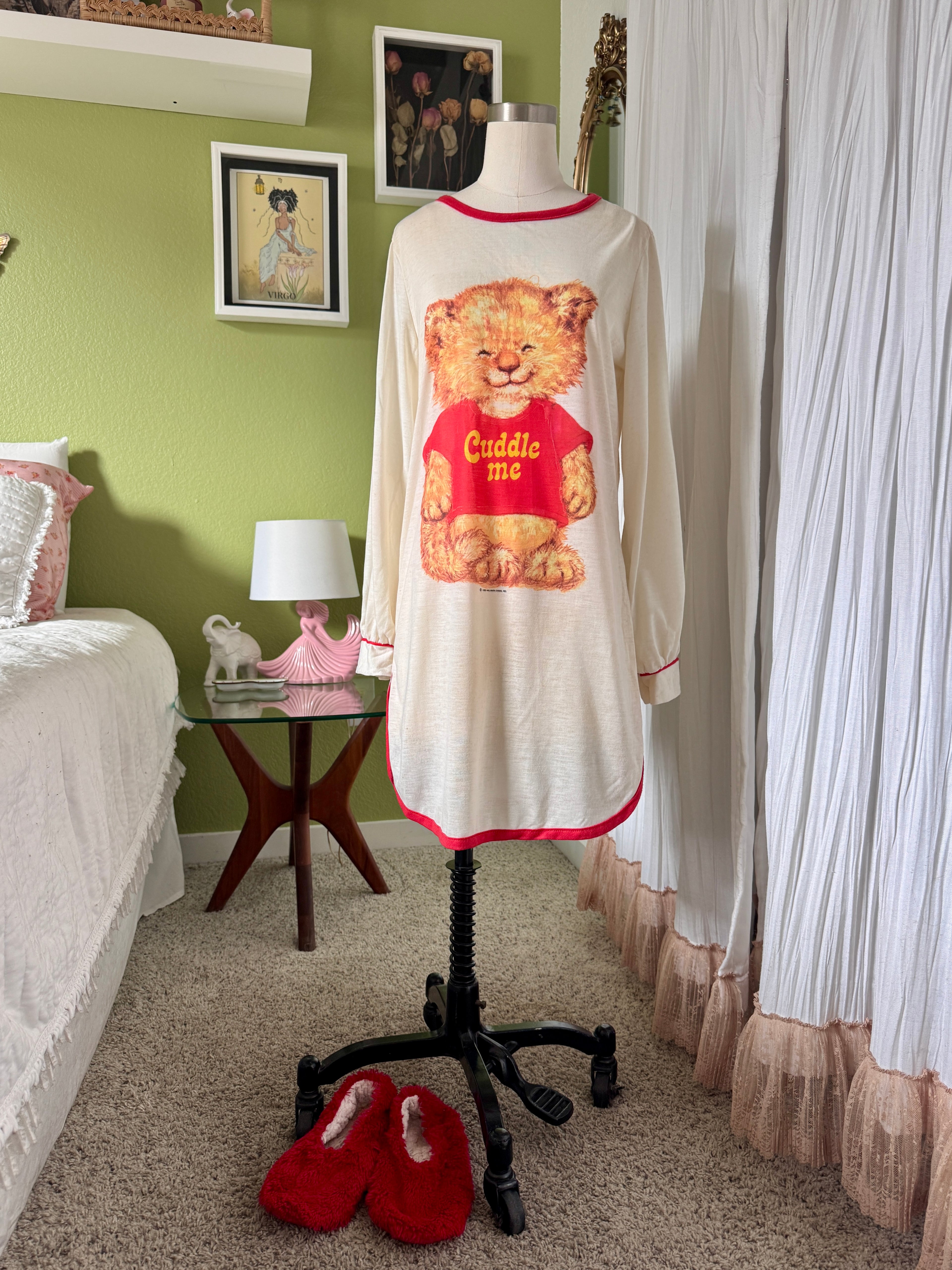 80s Soft Cuddle Me Teddy Bear T-Shirt Dress