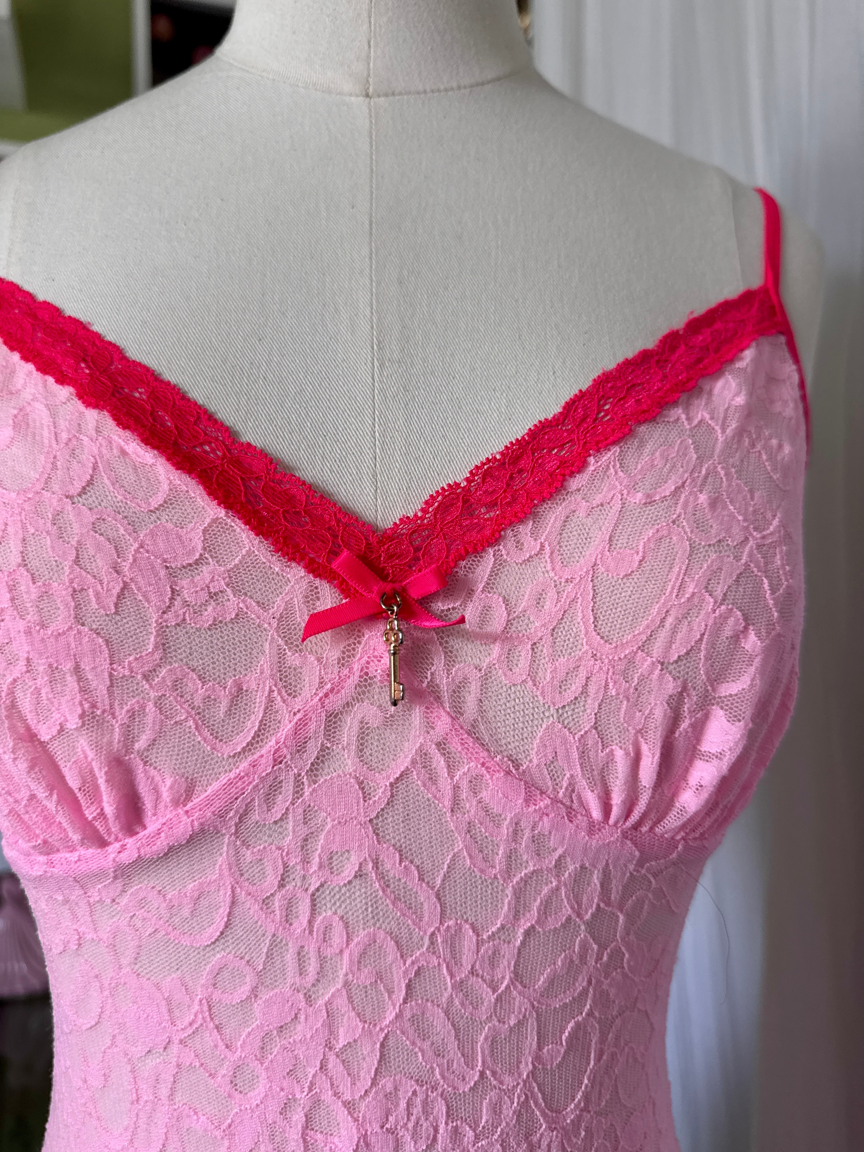 Y2K Victorias Secret Pink Lace Micro Dress