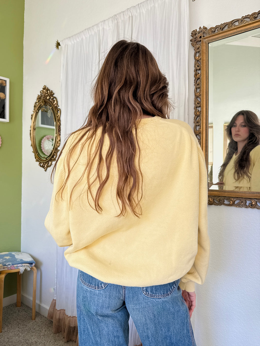 Y2K Soft Butter Yellow Cotton Sweater