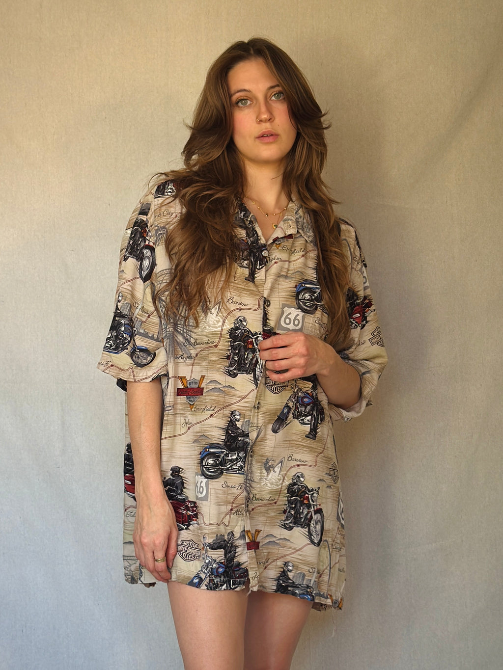 90s Harley Road Trip Landmark Button Up Shirt