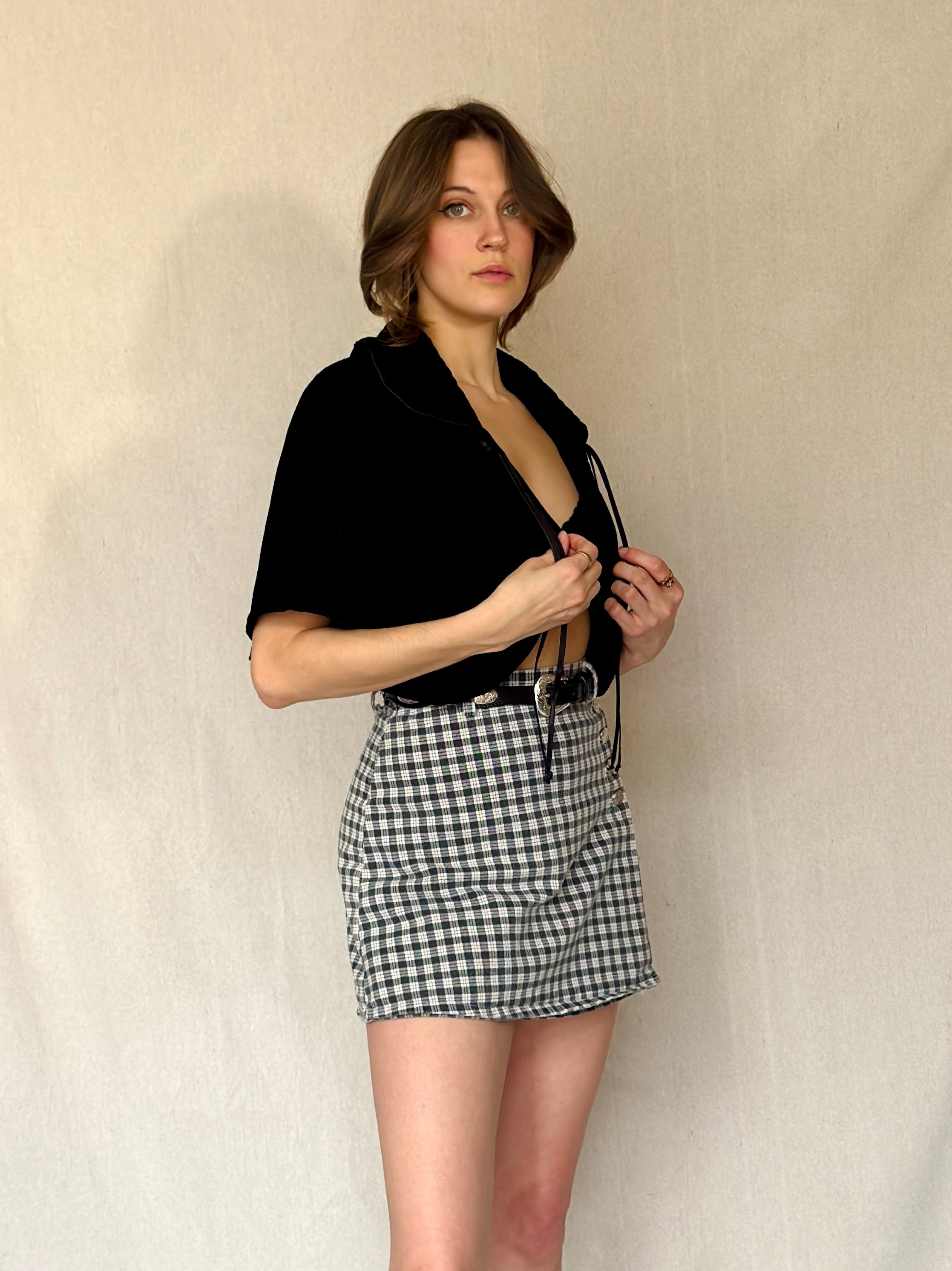 90s Black Velvet Bed Jacket