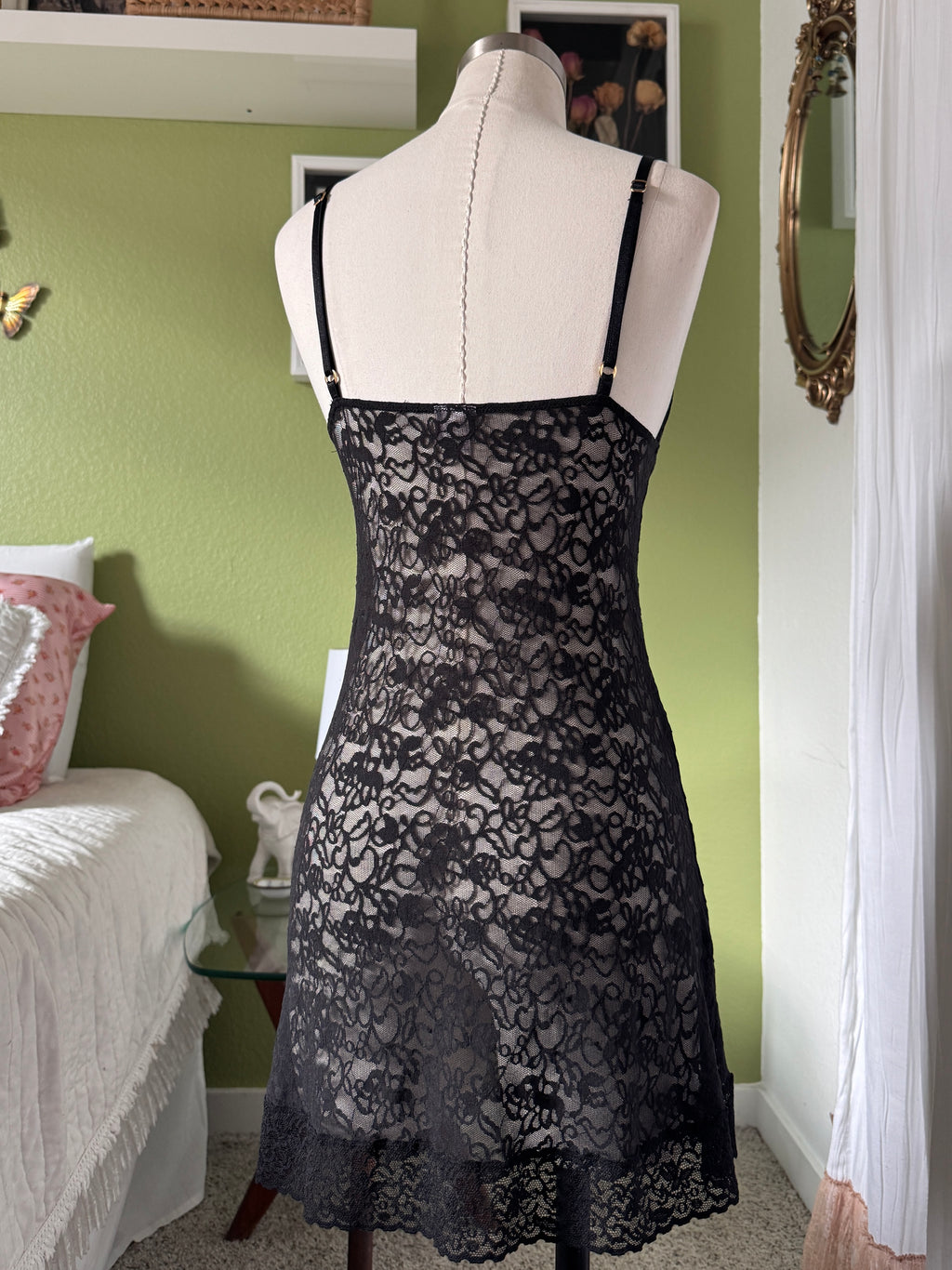 Black Lace Victoria's Secret Micro Mini Slip (Modern)