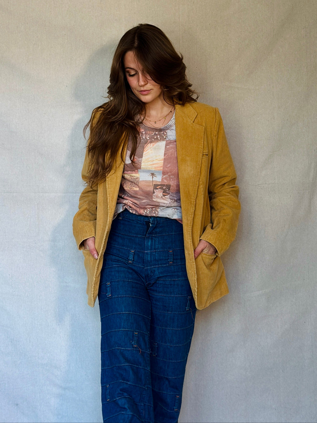 70s Tan Corduroy Blazer
