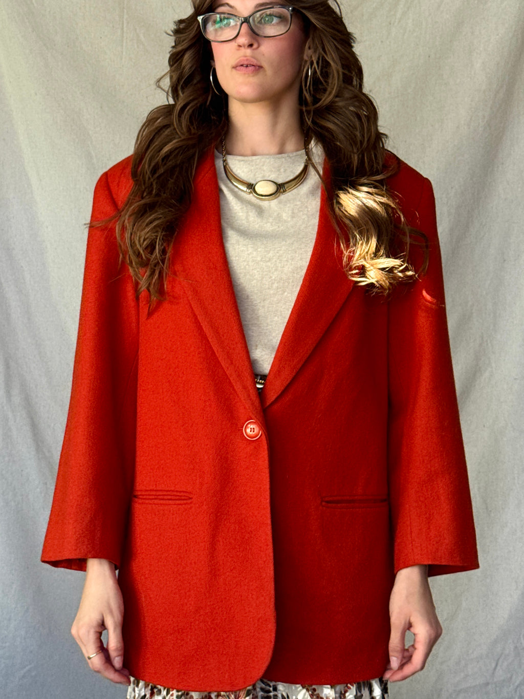 90s Burnt Orange Wool Blazer