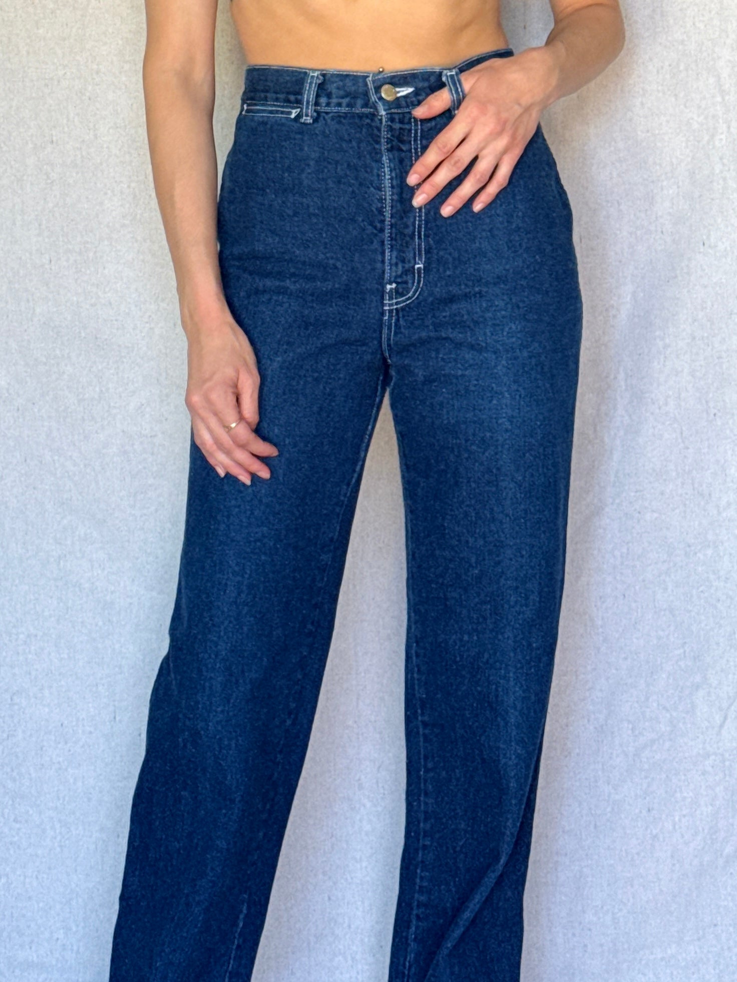 80s Dark Wash High Waisted Brittania Jeans