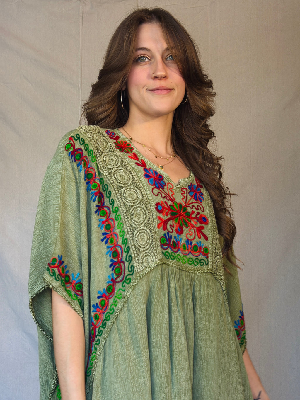 Green Embroidered Tunic