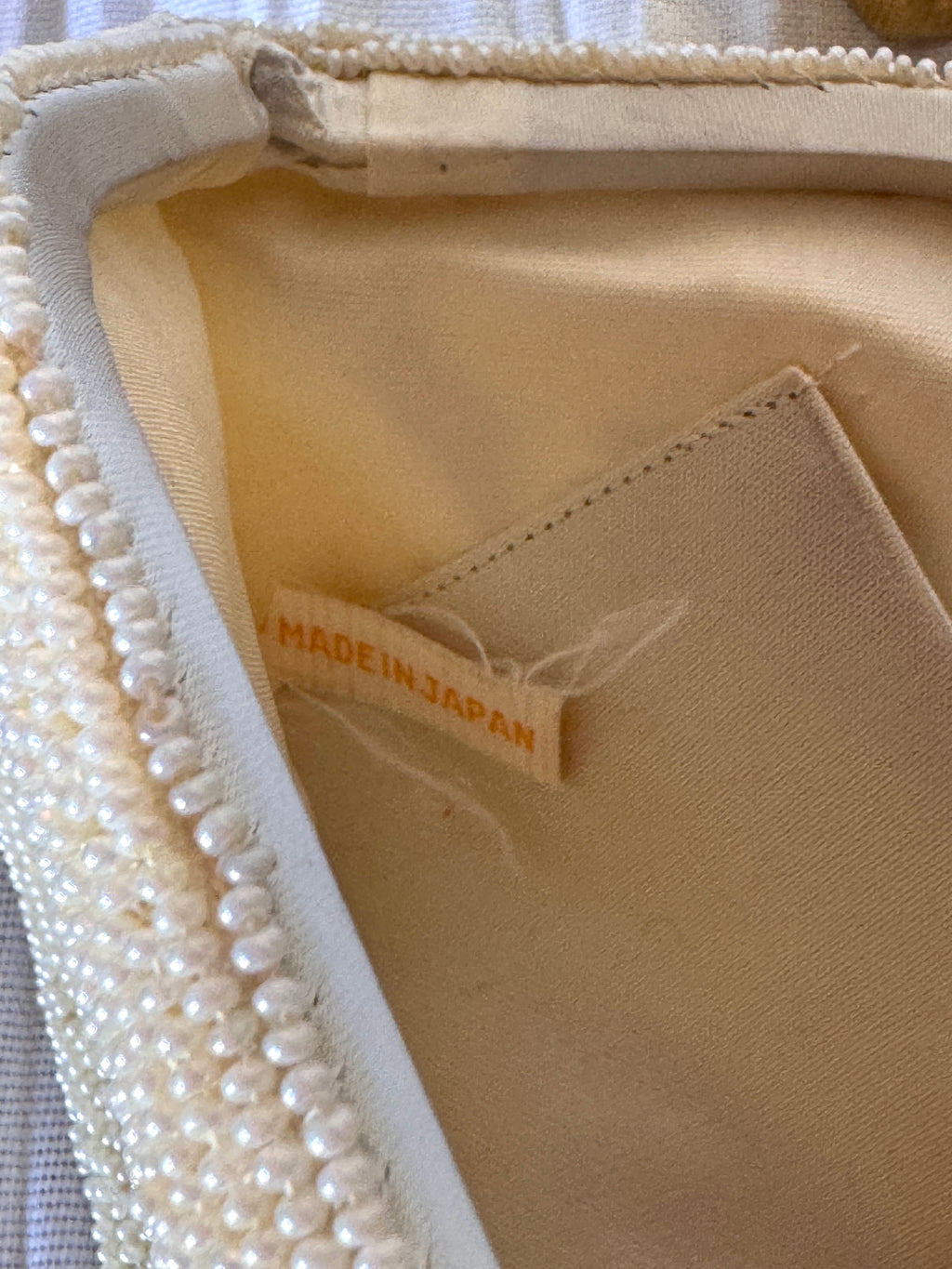 Vintage White Pearl Hand Beaded Clutch