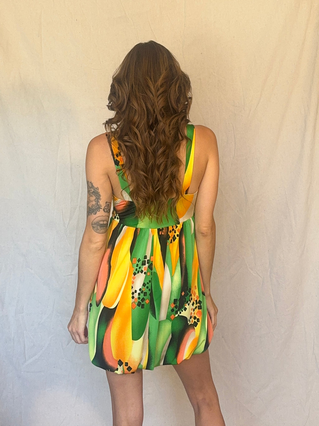 Y2K Green Mini Bubble Club Dress