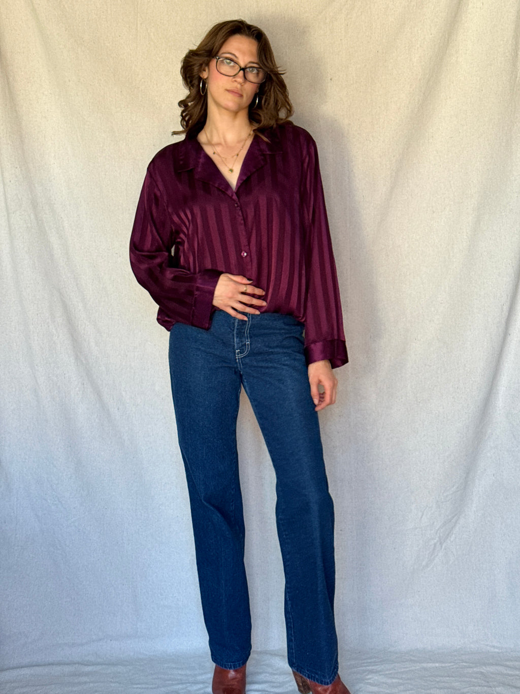80s Dark Wash High Waisted Brittania Jeans