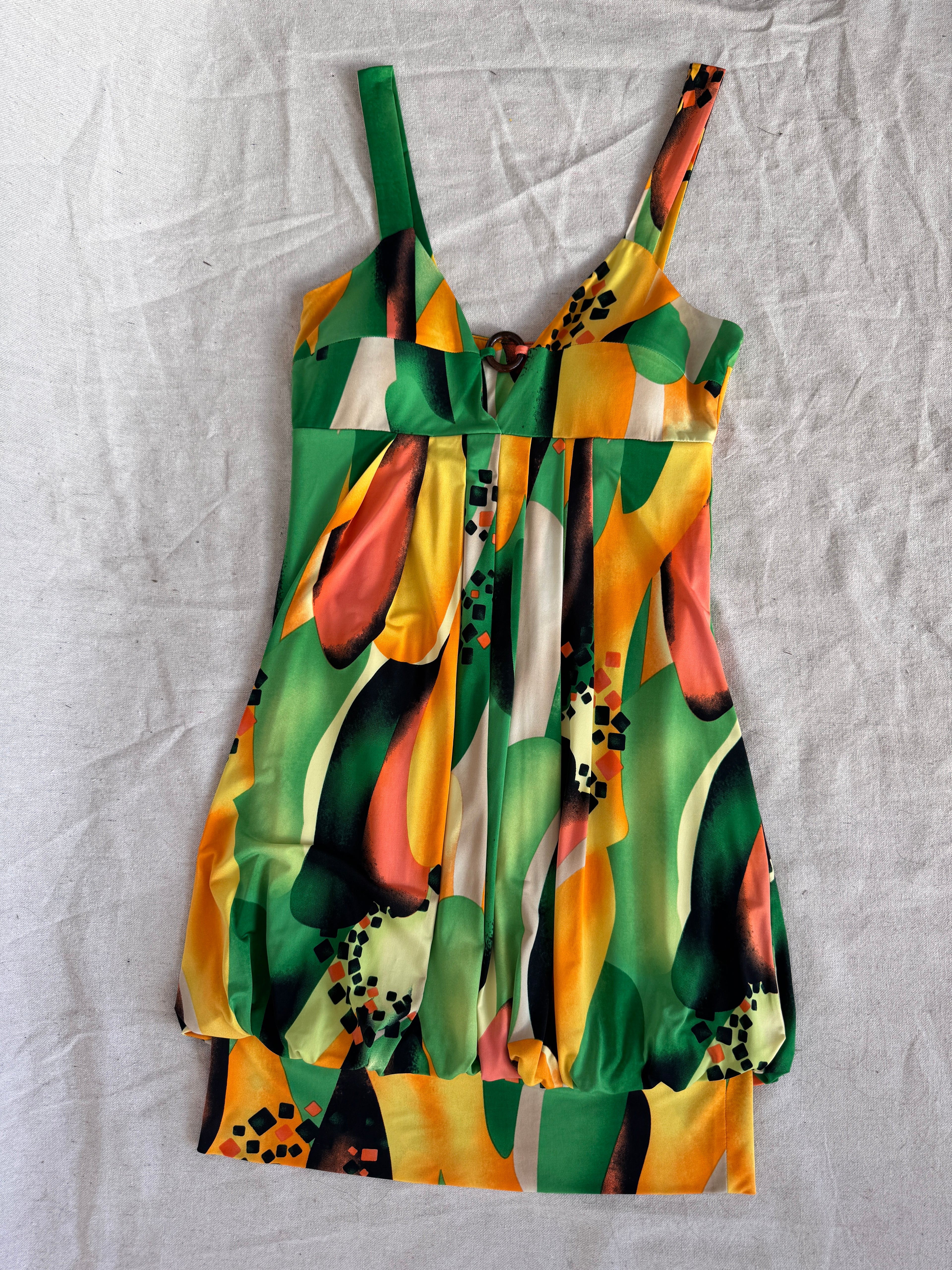 Y2K Green Mini Bubble Club Dress