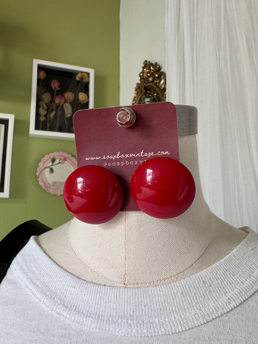 Red Statement Earrings