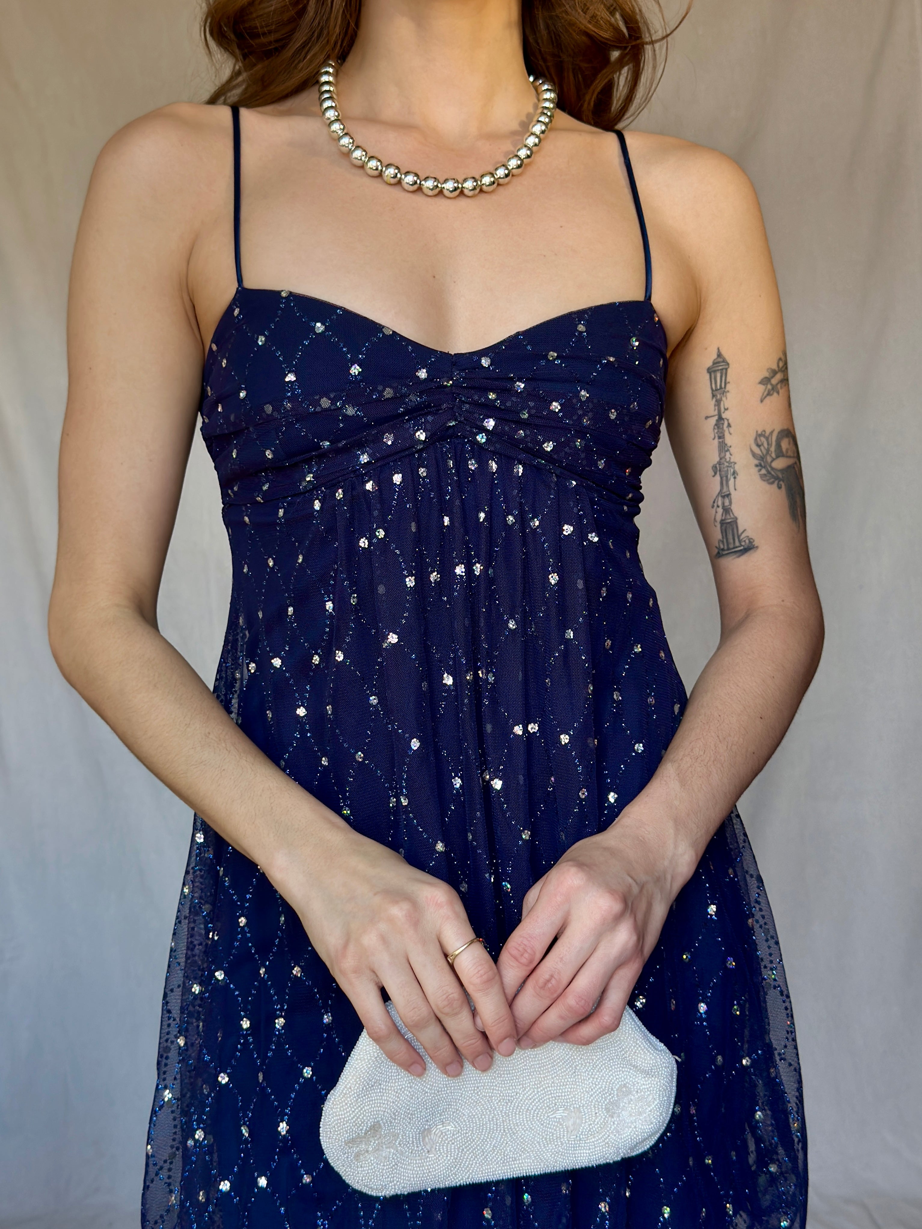 Silver Beaded Costume Jewelry Necklace