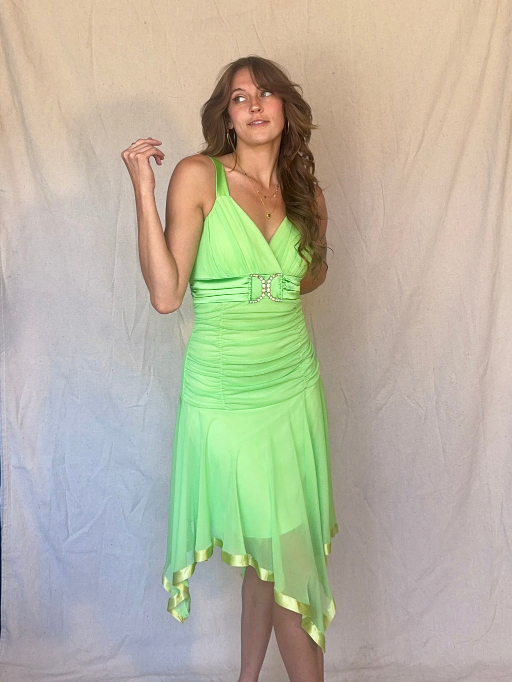 90s/Y2K Green Whimsical Tinkerbell Taboo Fairy Dress