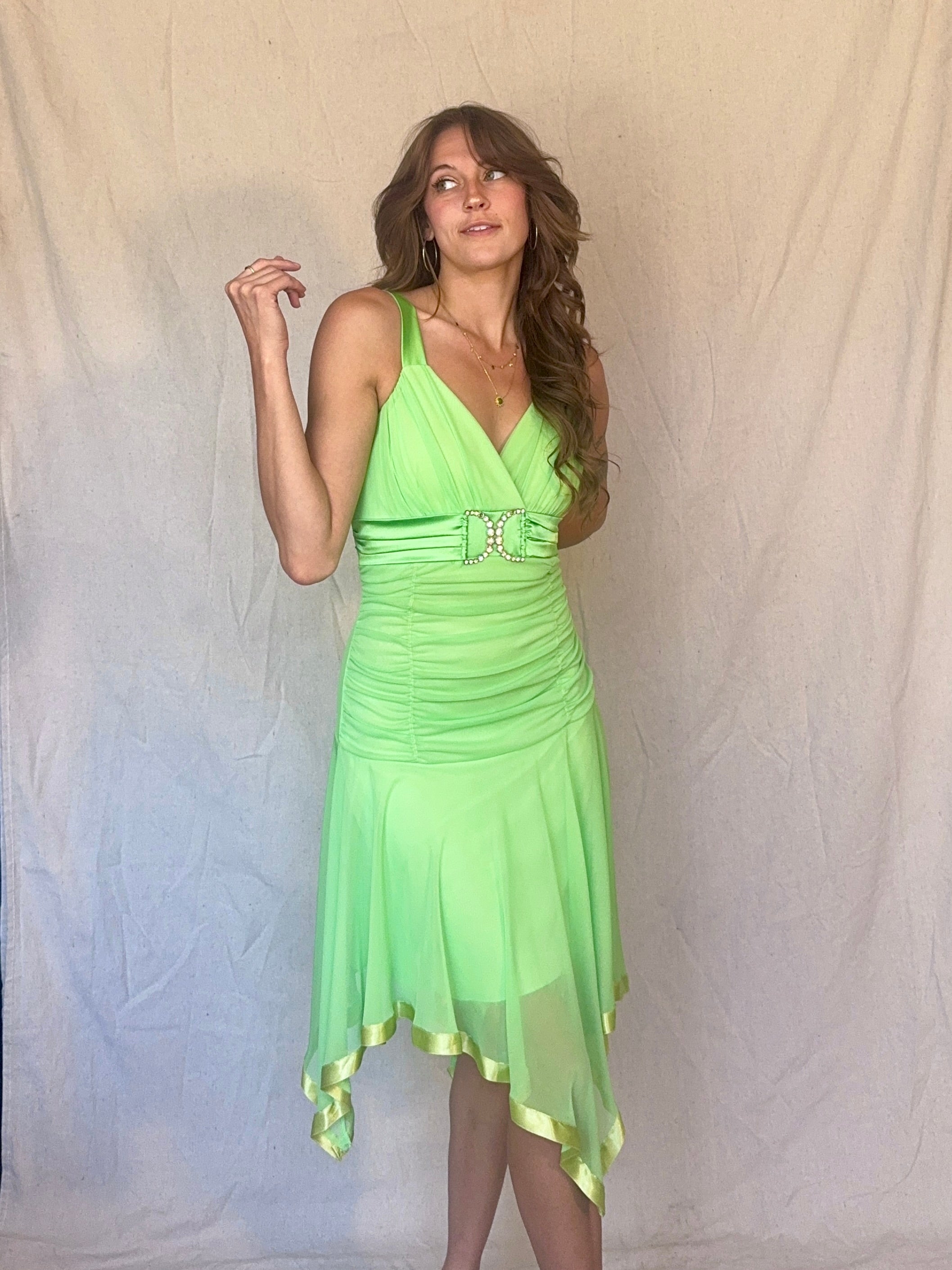 90s/Y2K Green Whimsical Tinkerbell Taboo Fairy Dress