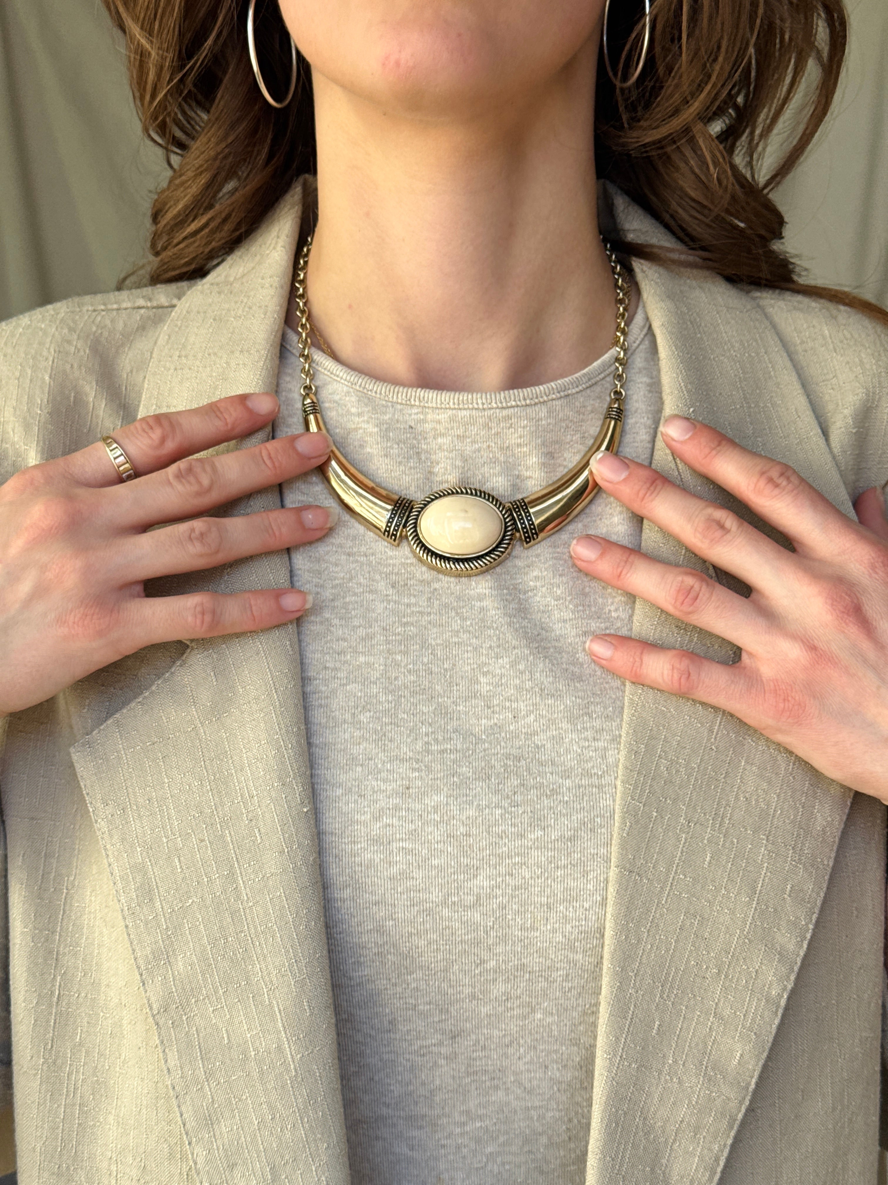 Gold Collar Statement Necklace
